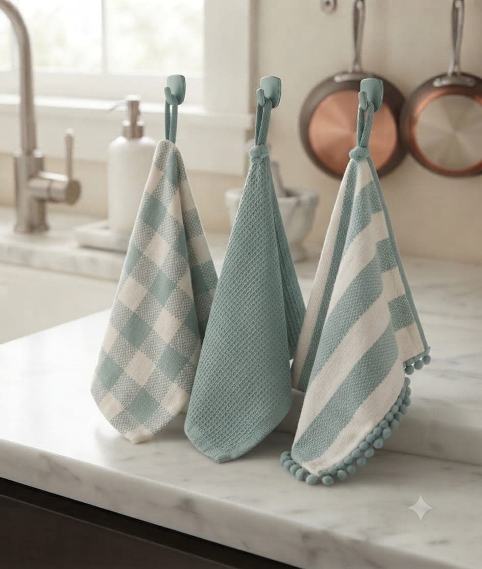 Set Strofinacci Preziosa Candida 3 Pezzi in Cotone 50x70 cm - 9