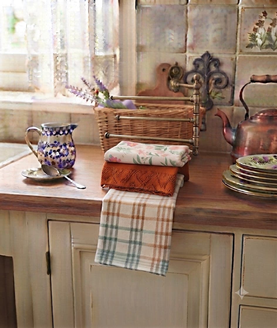 Set 3 Strofinacci Preziosa Calise 10 in Panama Stampato Tintofilo 50x70 cm - 18