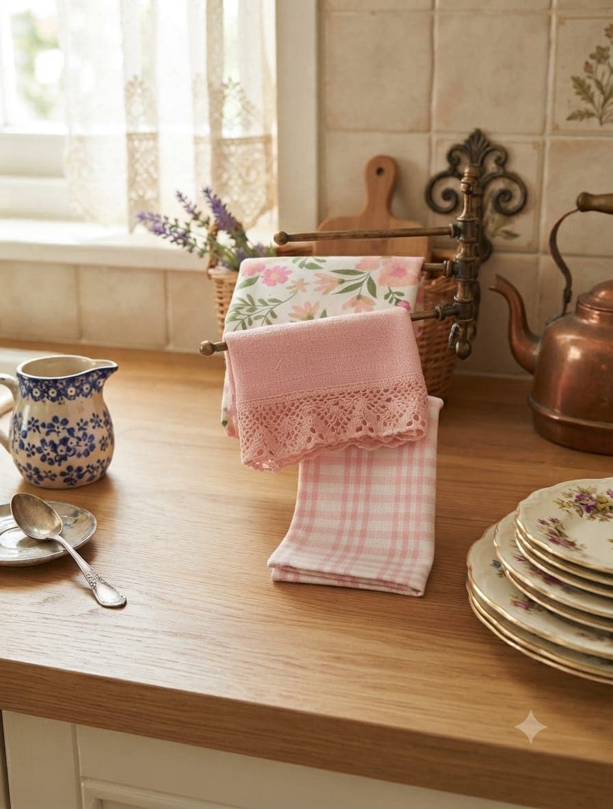 Set 3 Strofinacci Preziosa Calise 10 in Panama Stampato Tintofilo 50x70 cm - 19