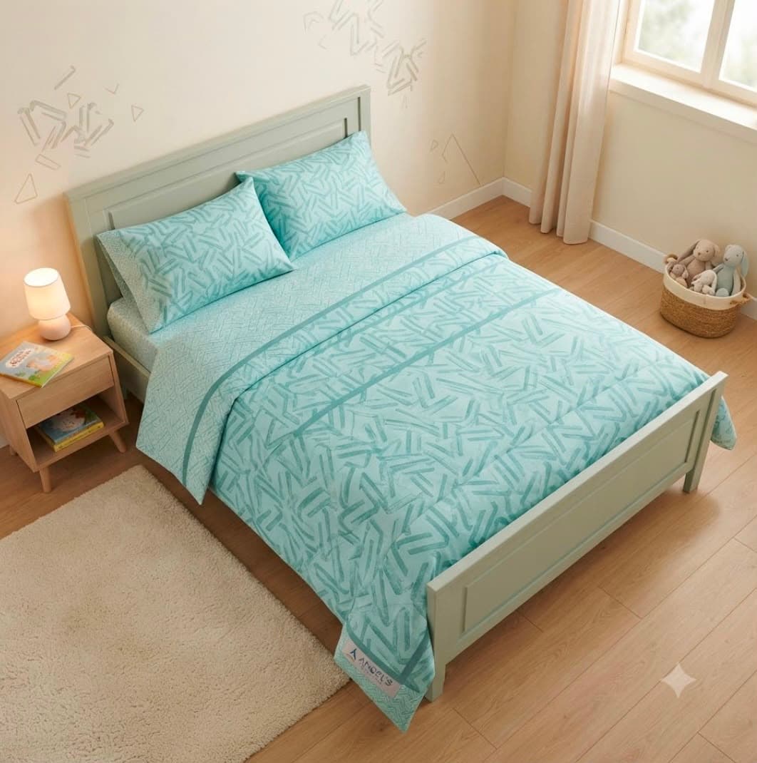 Completo Lenzuola 1 Piazza e 1/2 Sora Angel’s Collection – 100% Cotone Morbido e Naturale - 3