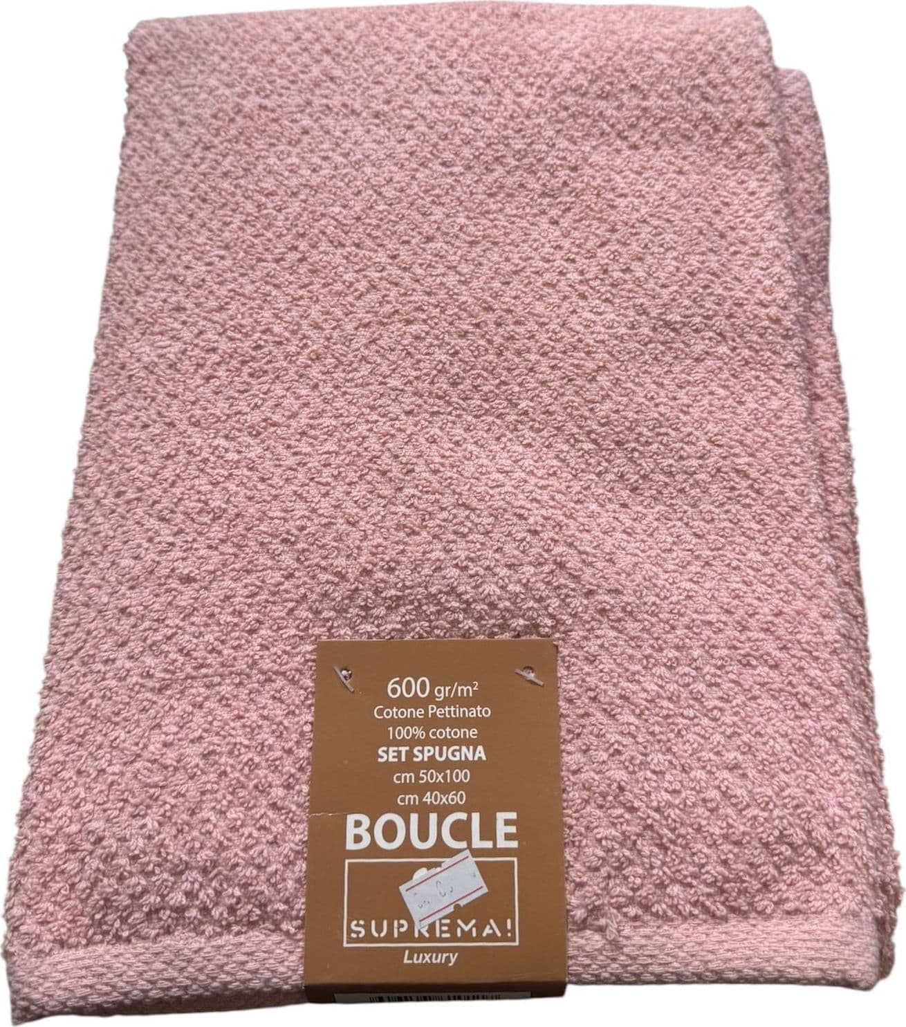 Set Asciugamani Suprema Bouclé 1+1 – 100% Cotone Pettinato, 600 gr/mq - 5