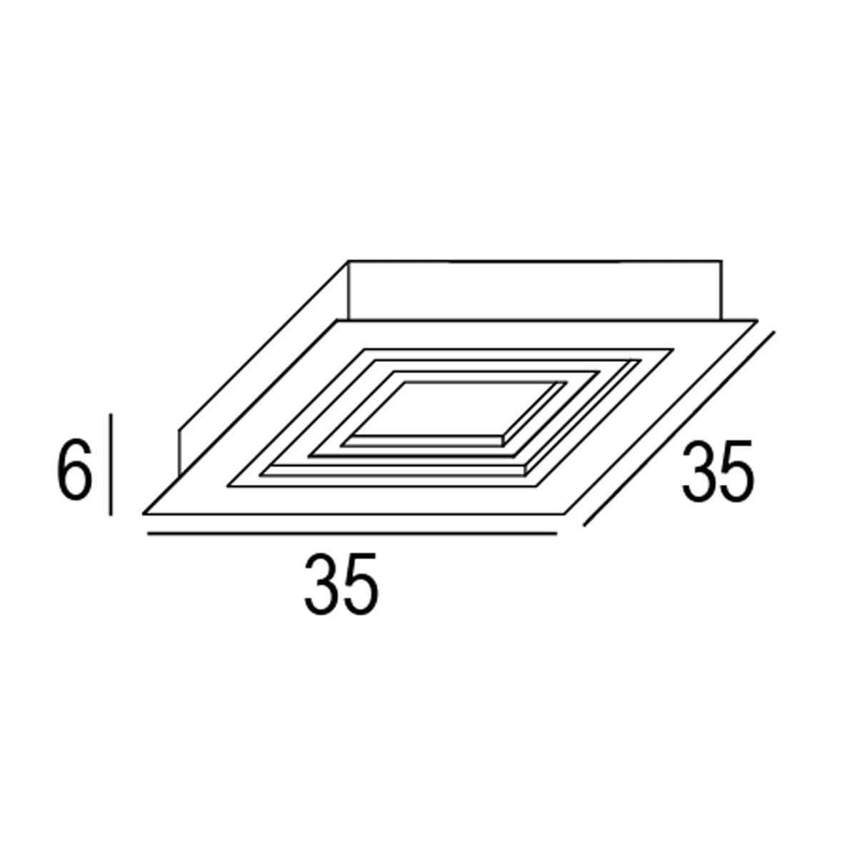 Plafoniera quadrata Promoingross CLASS Q35 IN&OUT NE 2805LM LED SWITCH - 3