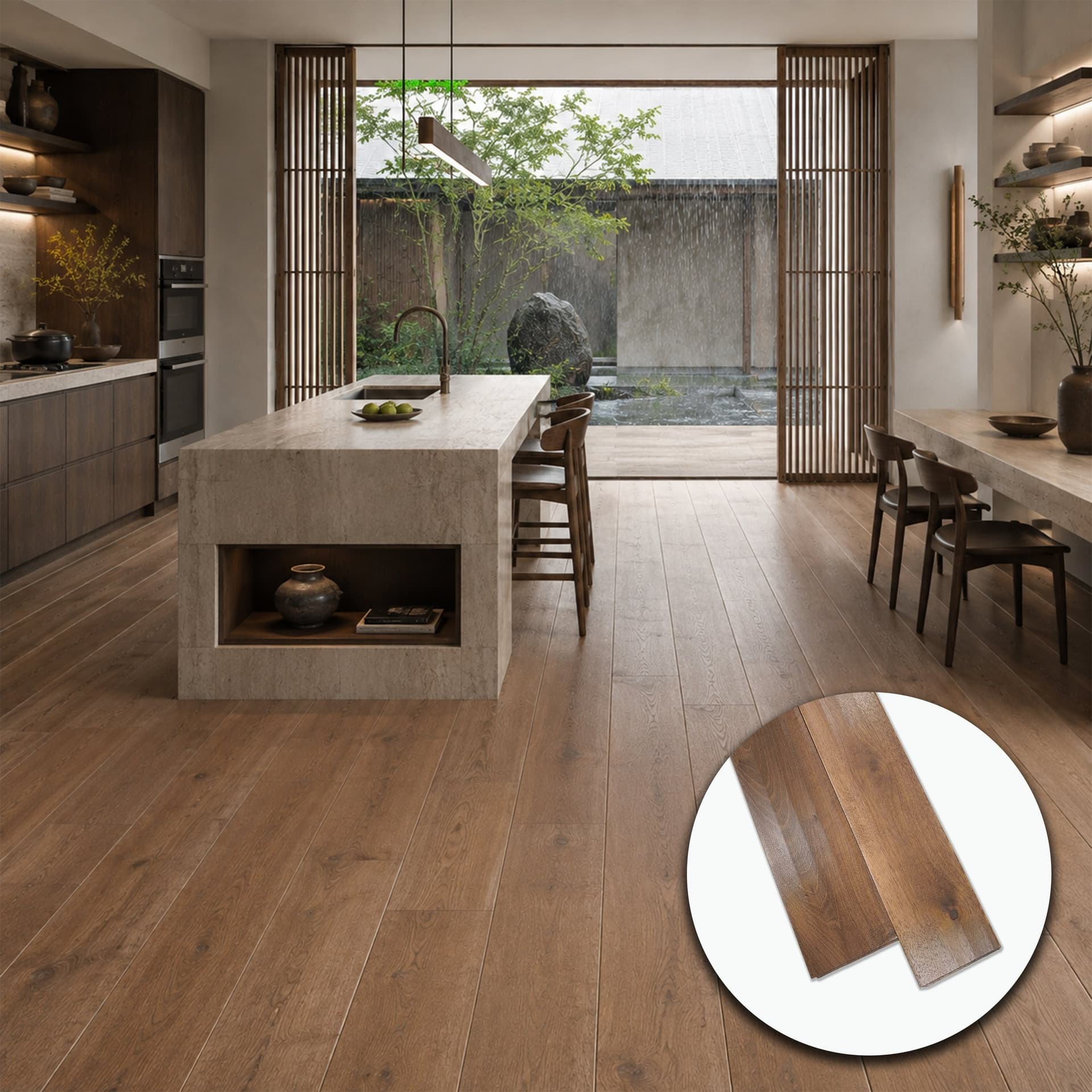 Parquet Prefinito in Noce Rustico Garbelotto Piallato Morciato Anticato Bisellato 4 Lati 14x150x2020 mm – Lotto 16 mq - 2