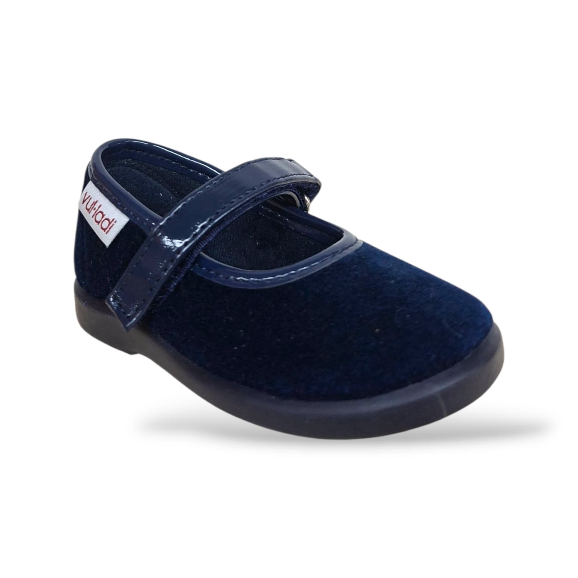 VUL-LADI Candy Ballerine Bambine Blue | Taglia 19-22 | Velluto Velcro | Scarpetteria Gica - 2