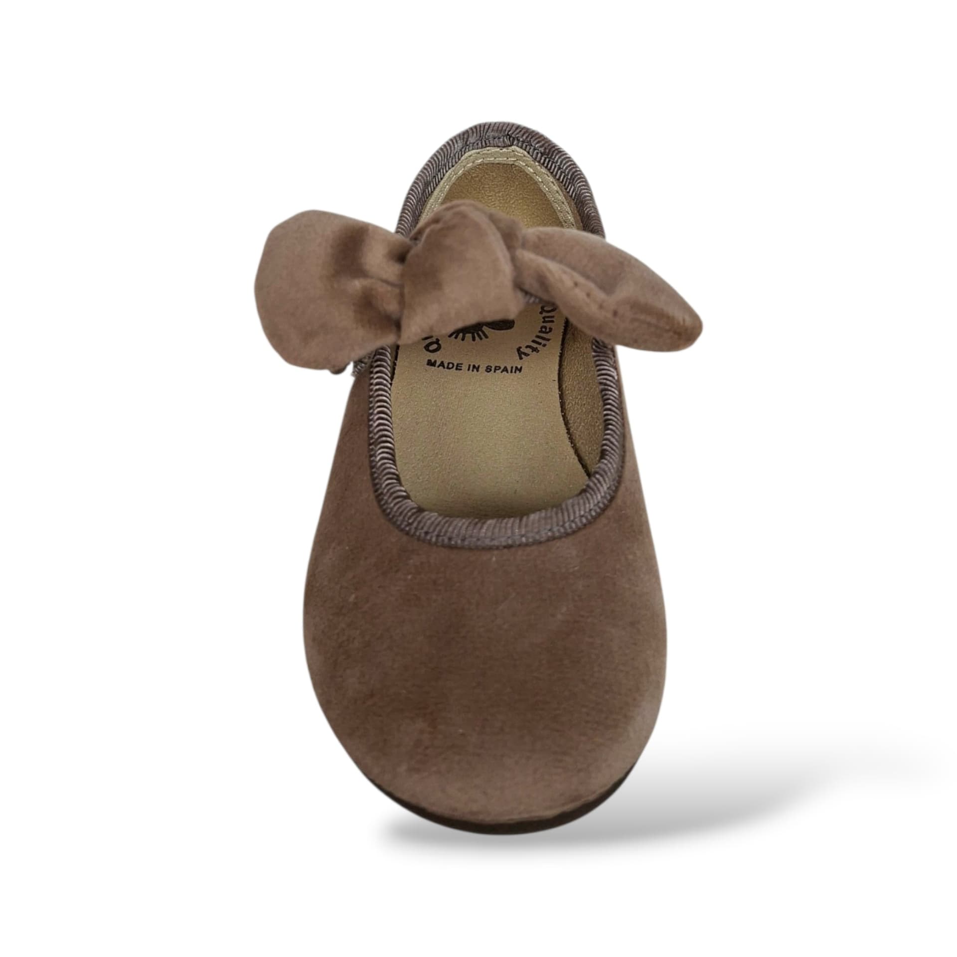 VUL-LADI Candy Ballerine Bambine Ragazze Beige | Taglia 22-37 | Velluto Fiocco Velcro | Scarpetteria Gica - 4