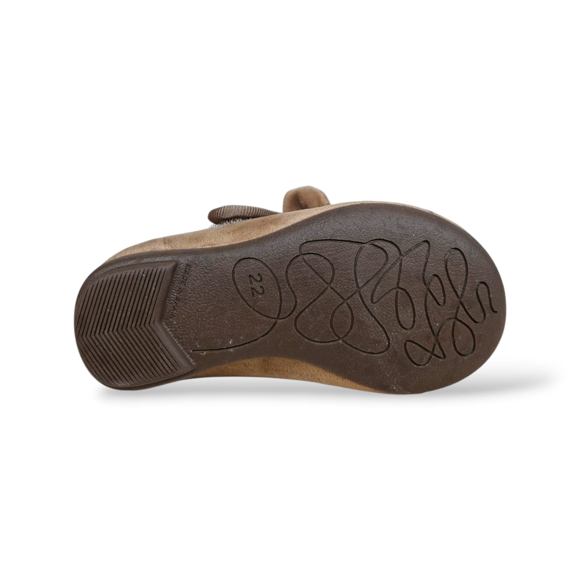 VUL-LADI Candy Ballerine Bambine Ragazze Beige | Taglia 22-37 | Velluto Fiocco Velcro | Scarpetteria Gica - 5