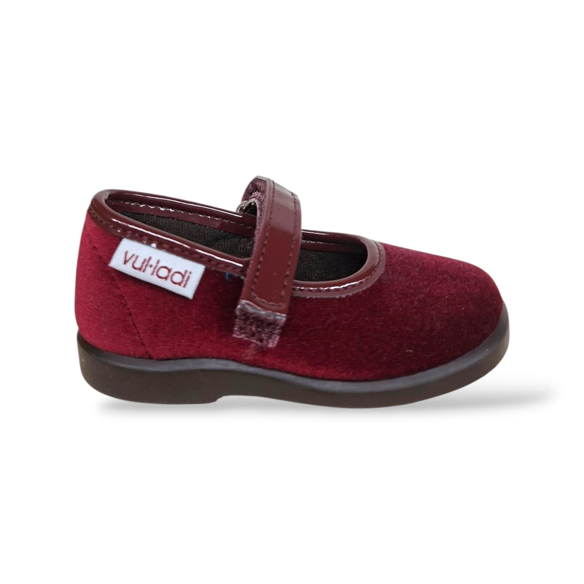 VUL-LADI Candy Ballerine Bambine Bordaux | Taglia 19-22 | Velluto Velcro | Scarpetteria Gica