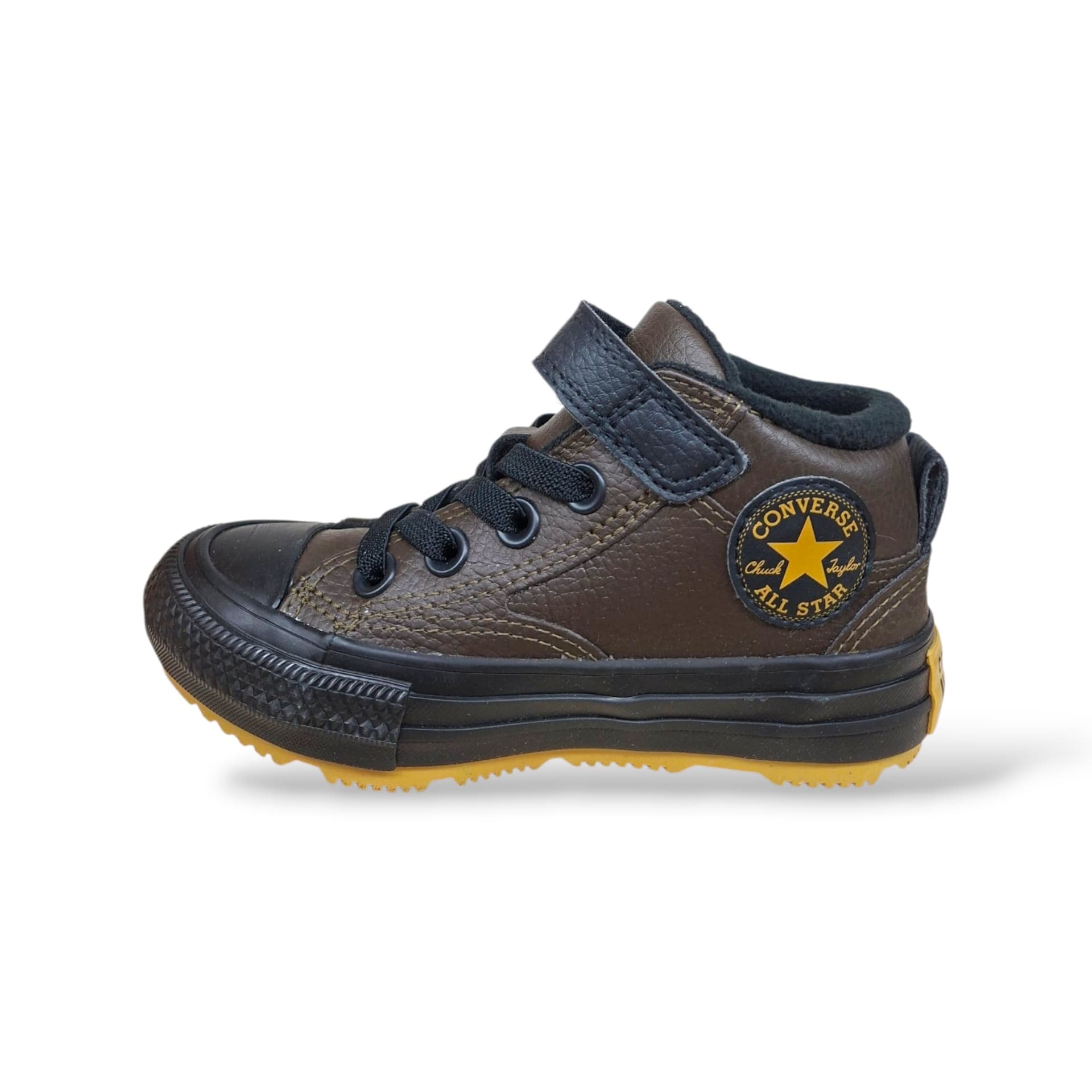 Scarpe sneakers Bambini e ragazzi converse malden street A18062C marrone-nero laccio elastico e velcro - 2
