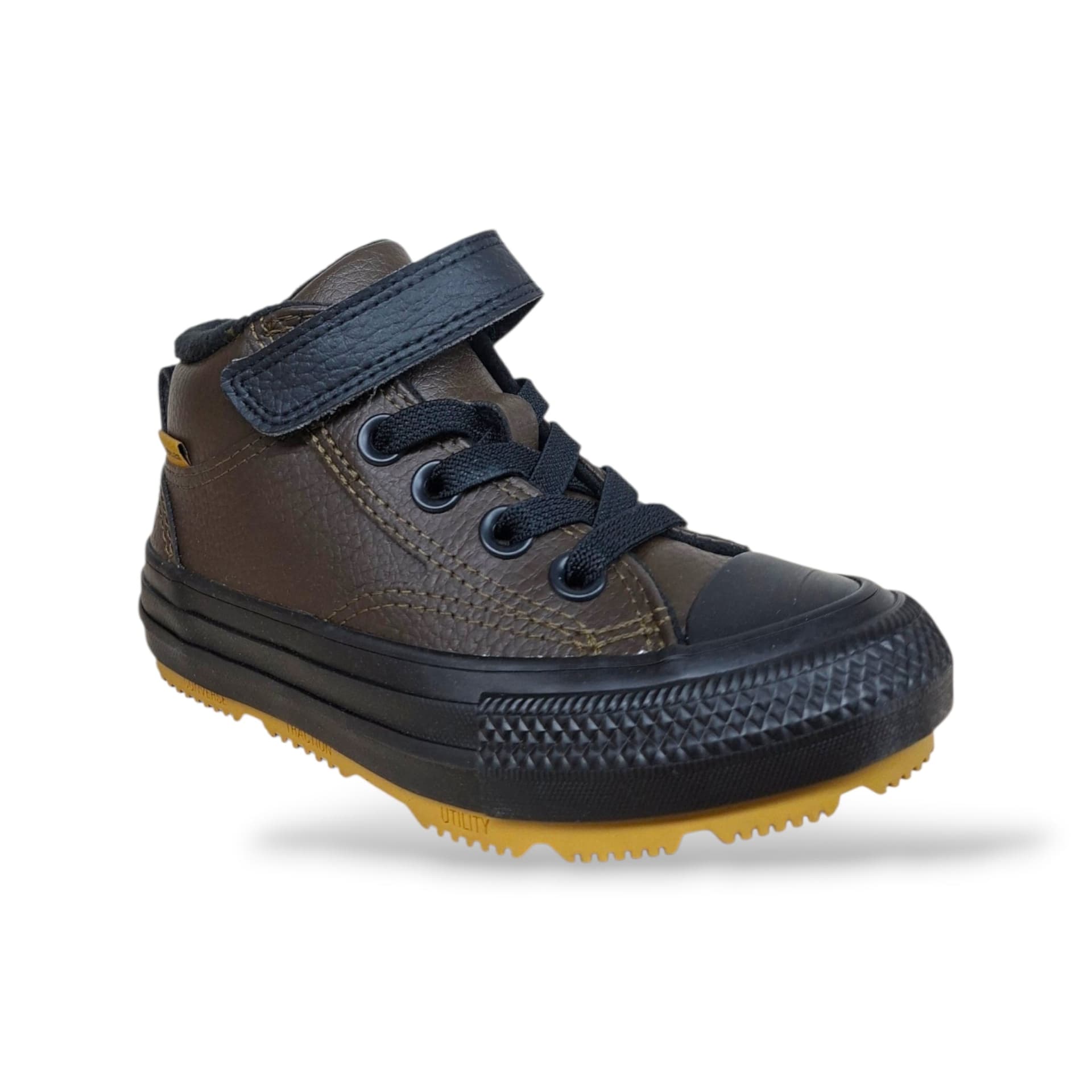 Scarpe sneakers Bambini e ragazzi converse malden street A18062C marrone-nero laccio elastico e velcro - 3