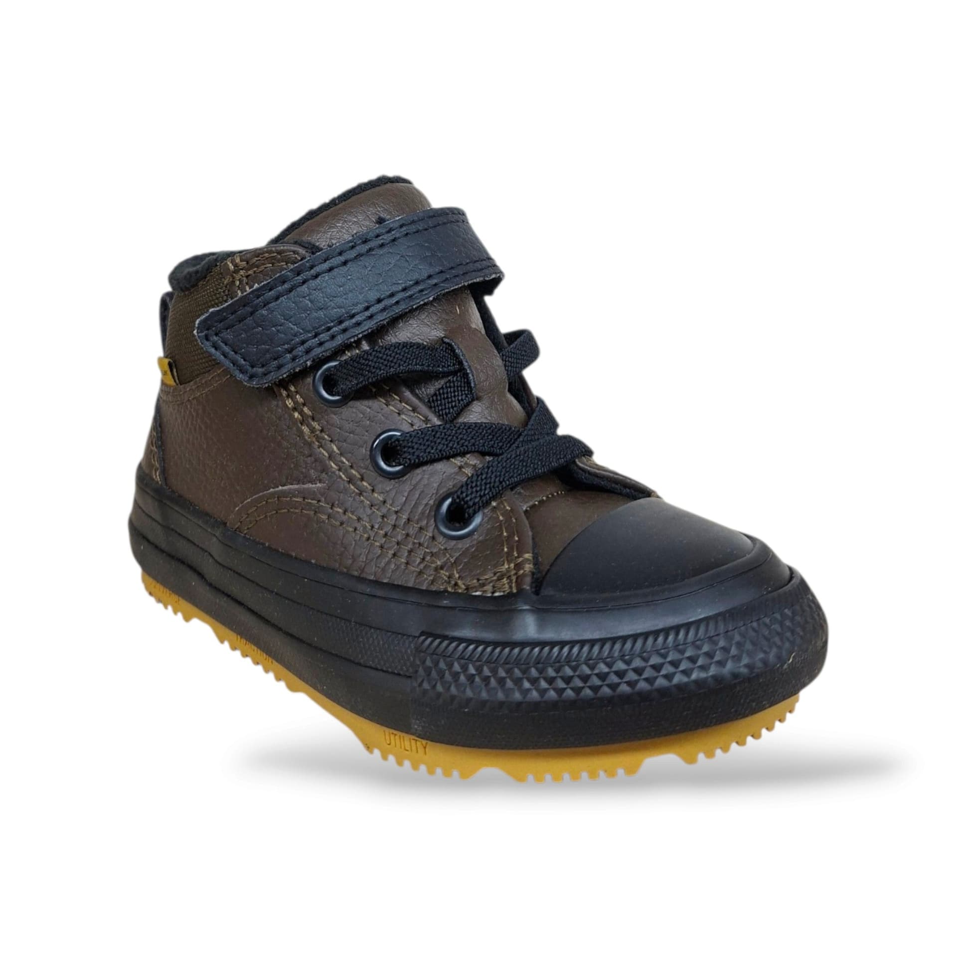 Scarpe sneakers Bambini e ragazzi converse malden street A18062C marrone-nero laccio elastico e velcro - 8