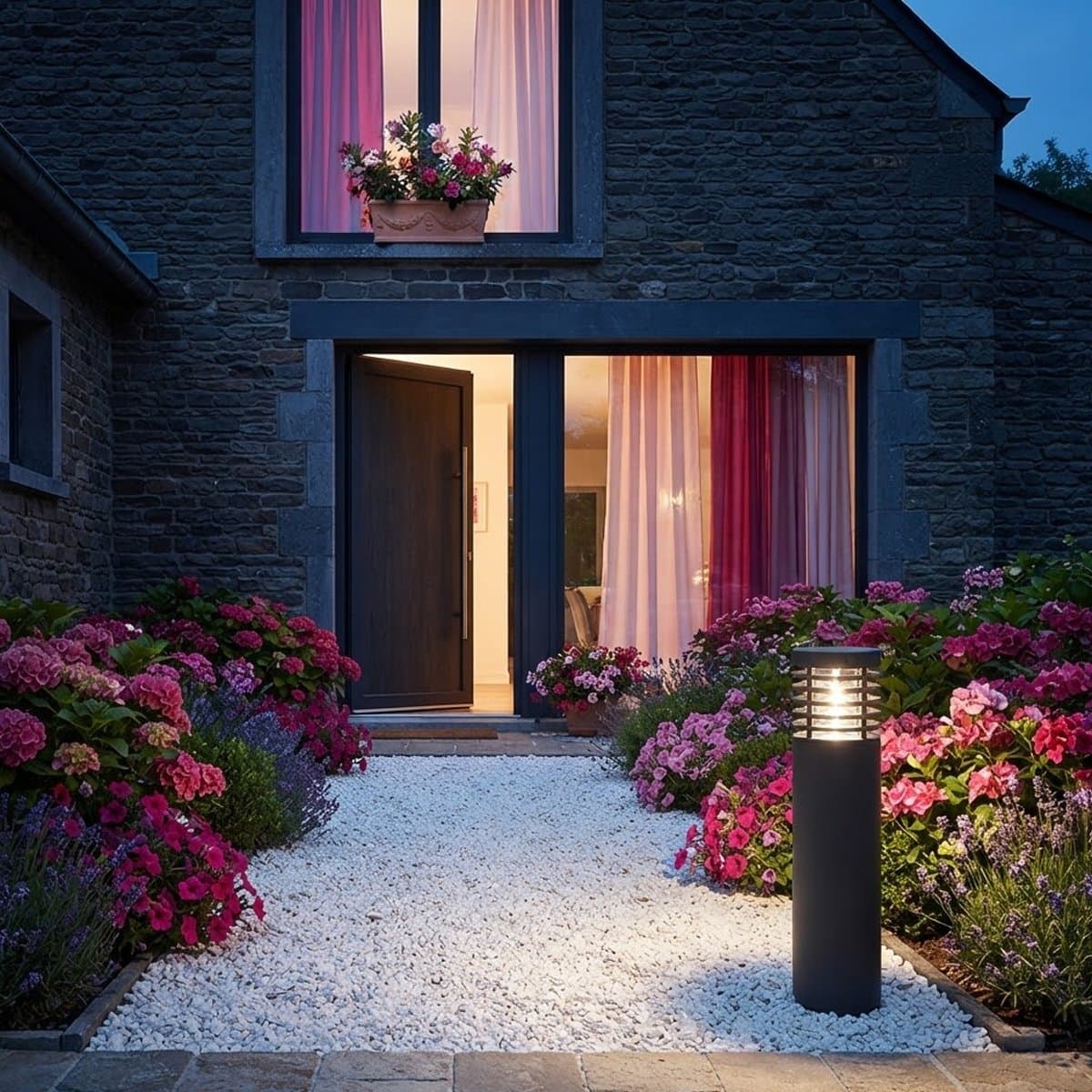 Paletto esterno Promoingross CYLL 35 DG E27 LED IP65 alluminio grigio antracite - 2
