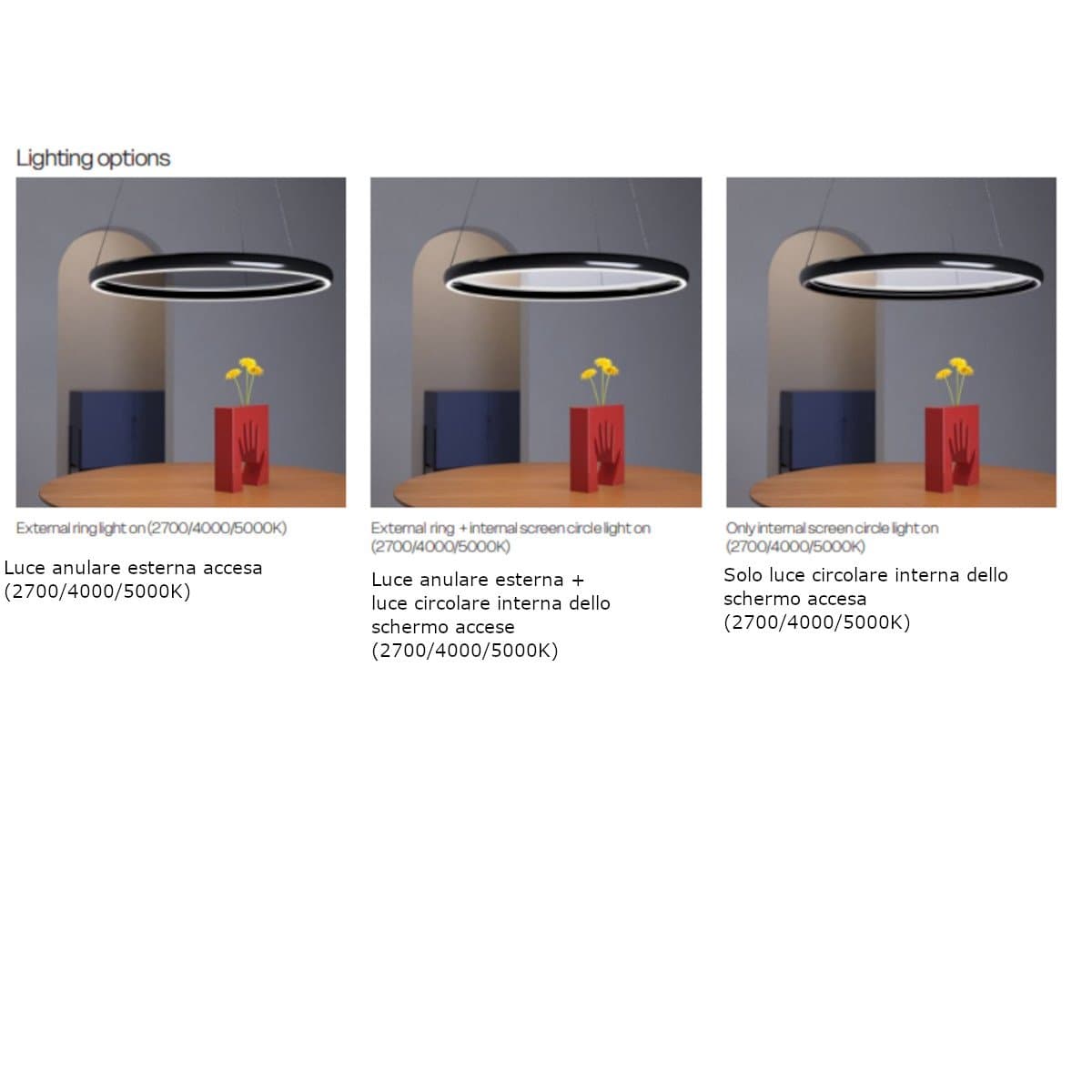 Lampadario moderno Redo Group VANCE small LED 70W CCT dimmerabile telecomando - 6
