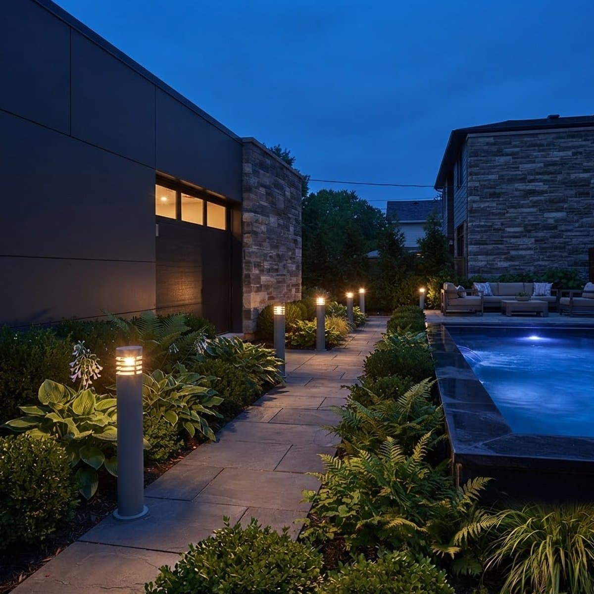 Paletto esterno Promoingross CYLL 65 SG E27 LED IP65 alluminio grigio perla - 2