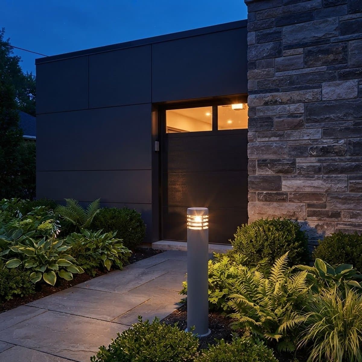 Paletto esterno Promoingross CYLL 65 SG E27 LED IP65 alluminio grigio perla - 3