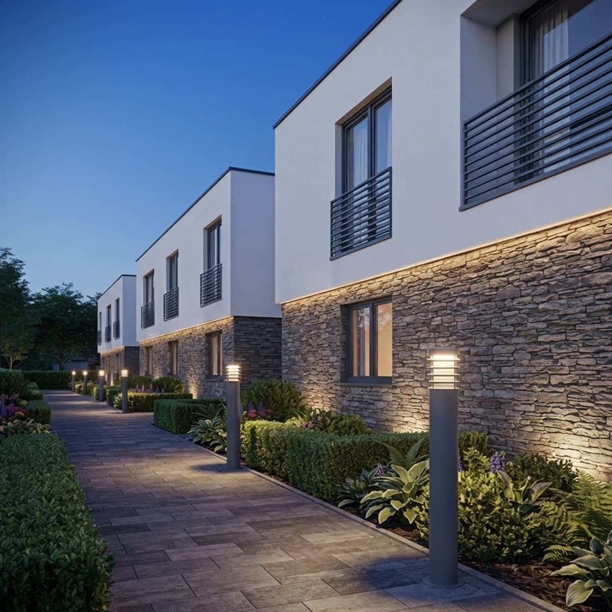 Paletto esterno Promoingross CYLL 65 SG E27 LED IP65 alluminio grigio perla - 4