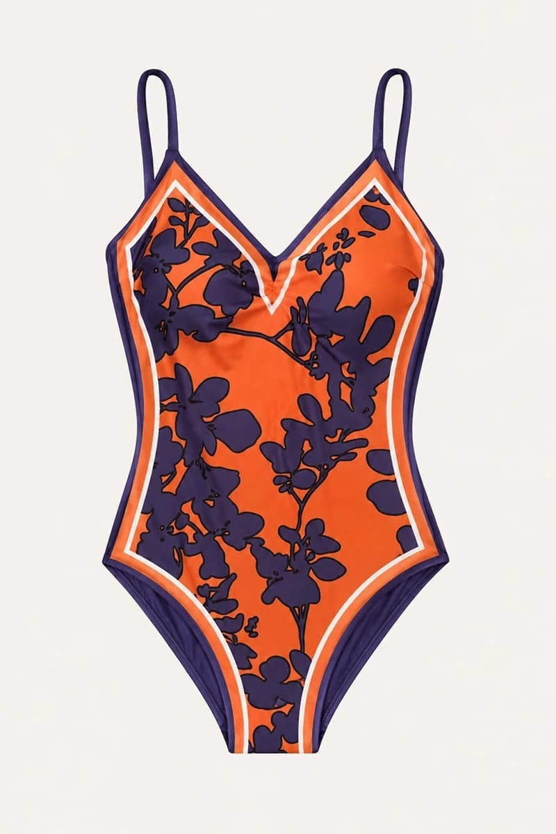 Costume intero a triangolo fantasia scollo schiena | JUSTMINE - 2