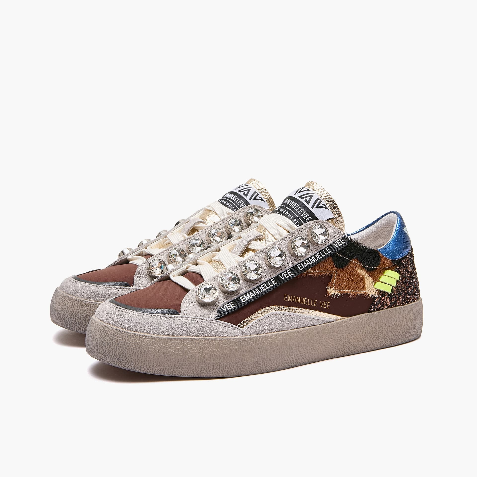 Emanuelle Vee sneakers donna Olivia in crosta multi camouflage 462P 104 10 P011CB - 2