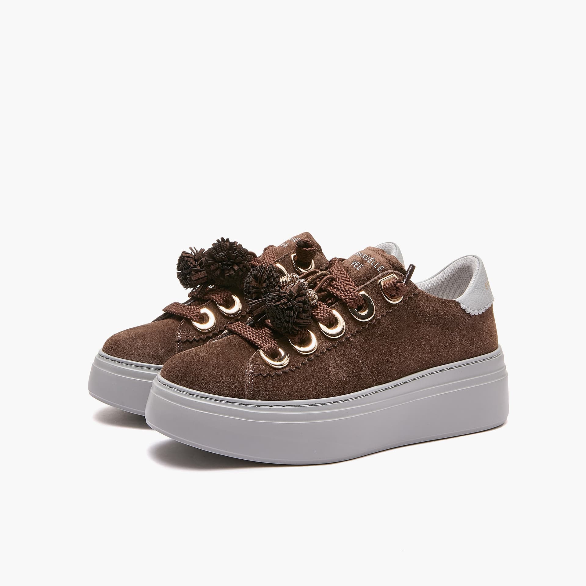 Emanuelle Vee sneakers donna Bice in crosta dark brown 462P 100 12 P011 - 2