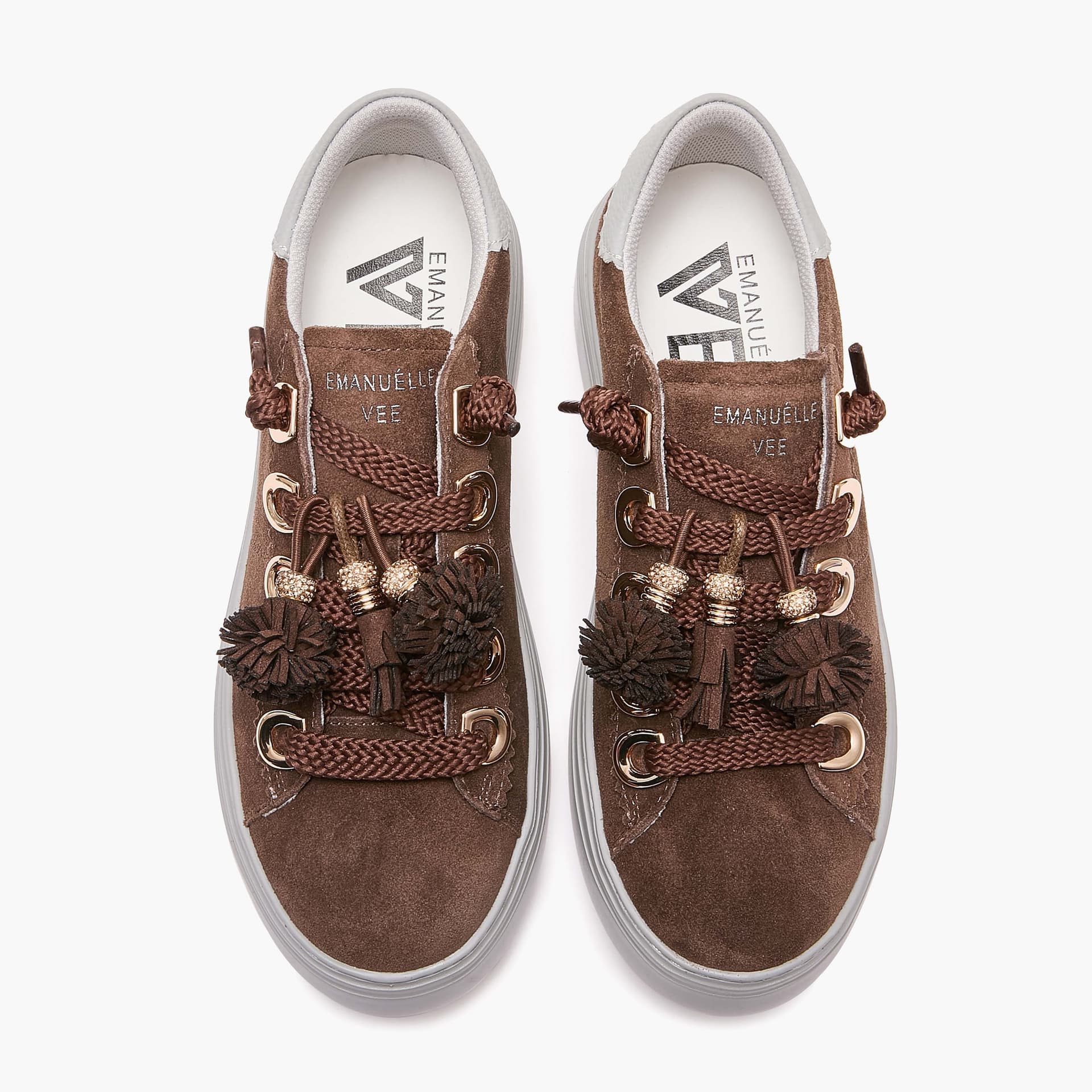 Emanuelle Vee sneakers donna Bice in crosta dark brown 462P 100 12 P011 - 3
