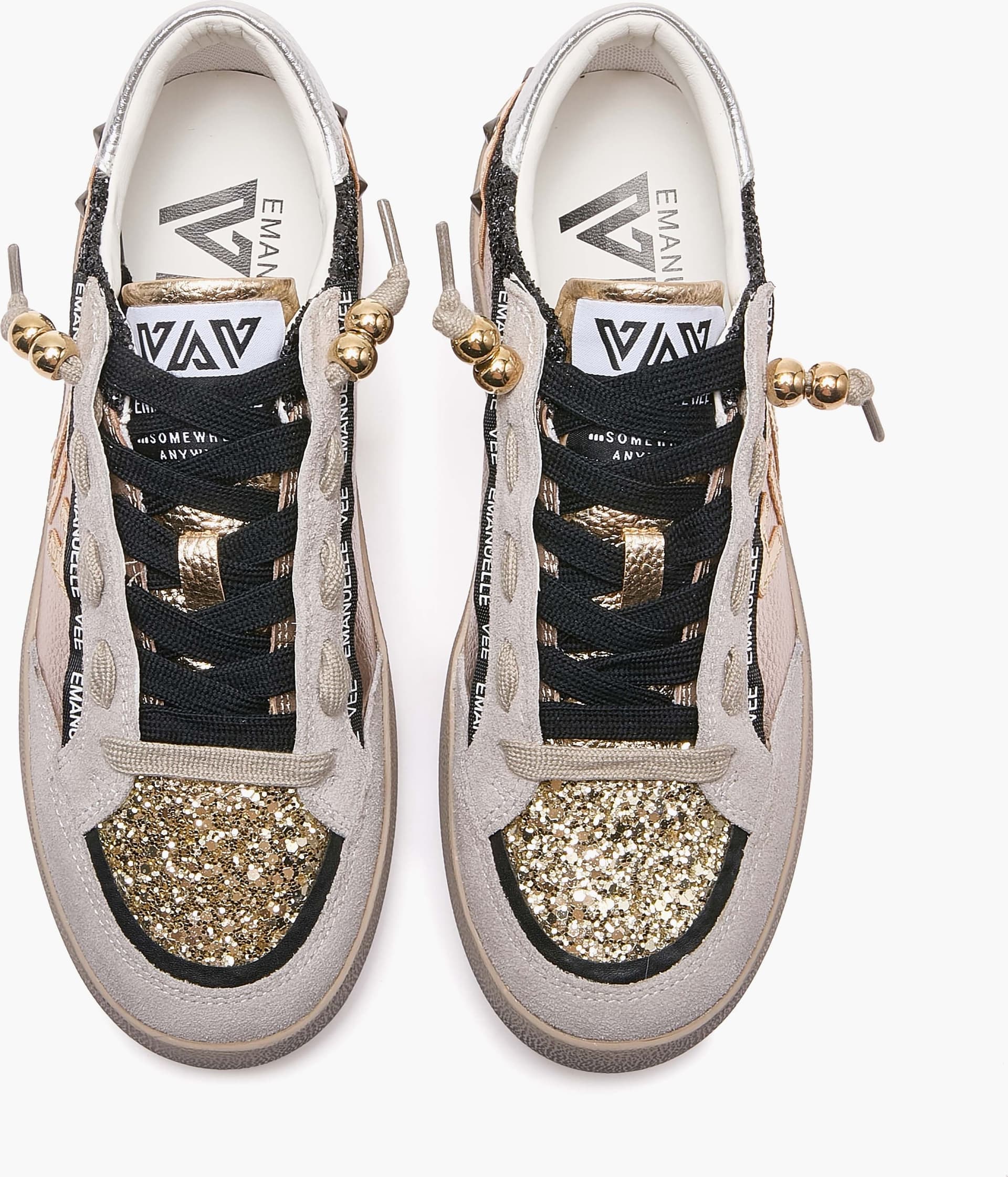 Emanuelle Vee sneakers donna Olivia in pelle ivory black 462P 104 13 P011CB - 3