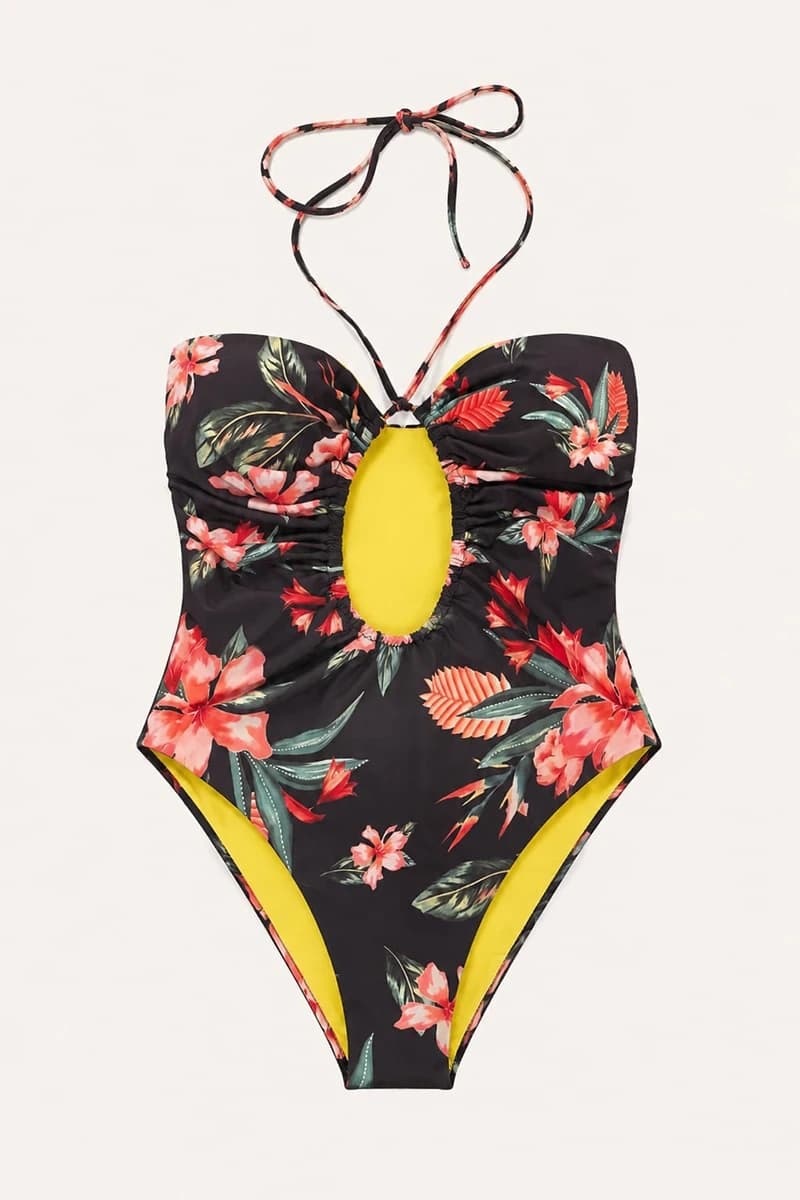 Costume intero fantasia fiori con drappeggio | NUALY - 5