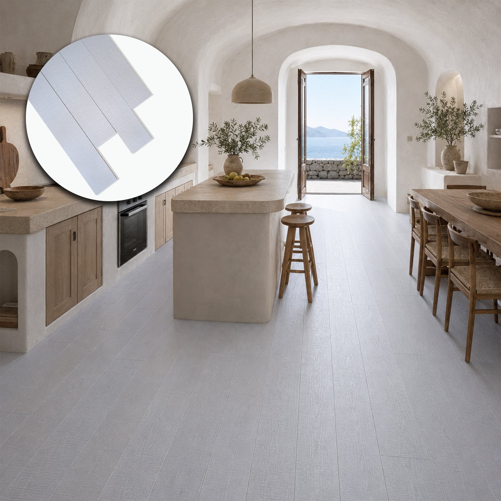 Parquet Prefinito in Rovere Gold Rustico Garbelotto Taglio a Sega Bianco Perla Bisellato 10x150x1630/1900 mm – Lotto 10 mq - 2