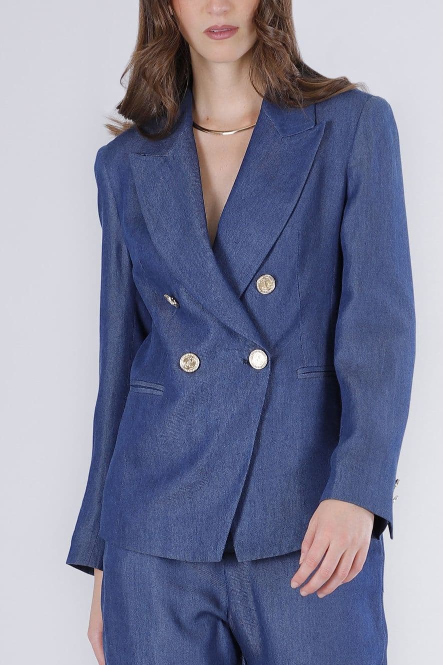 GIACCA DOPPIOPETTO IN TENCEL DENIM - 3
