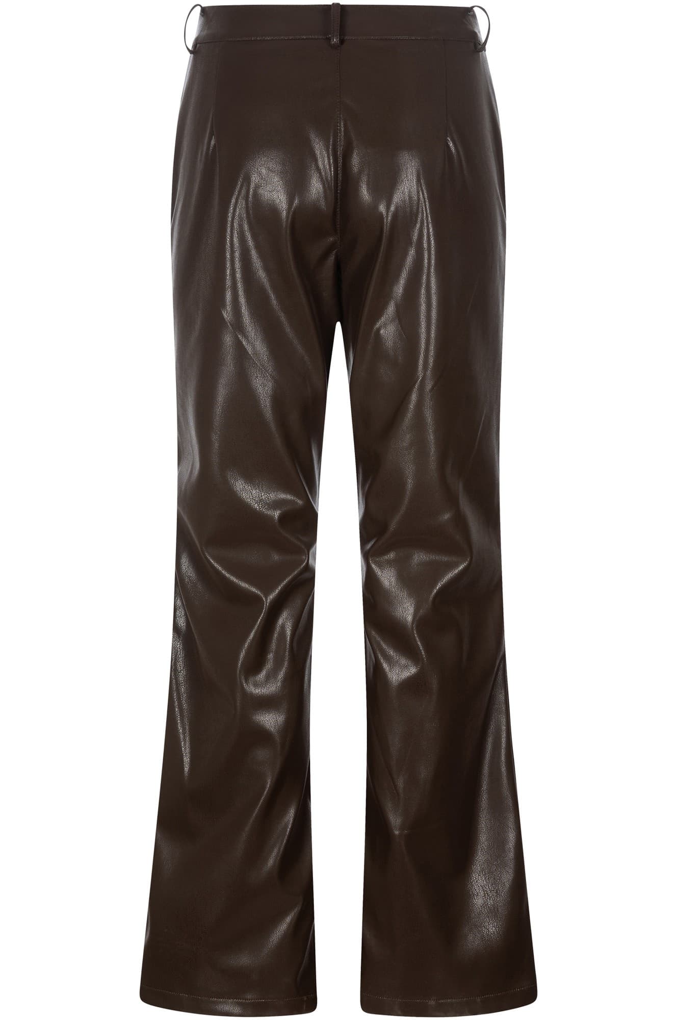 PANTALONE A ZAMPA DI ELEFANTE IN SIMILPELLE - 2
