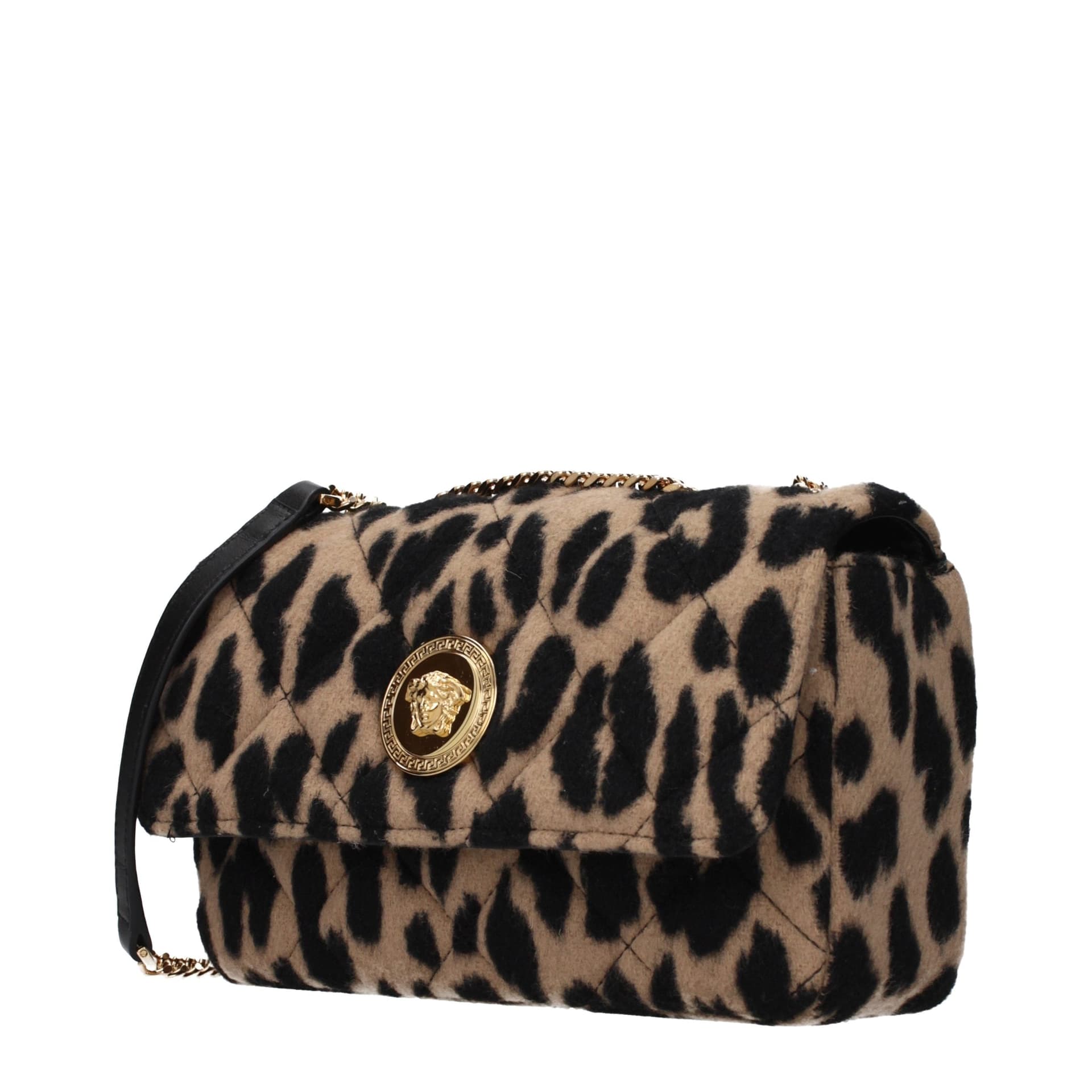 Versace Brown Wool Shoulder Bag - 2