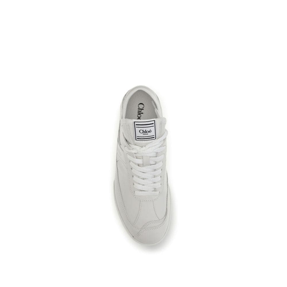 Chloé White Calf Leather Bos Taurus Athletic Sneakers - 4