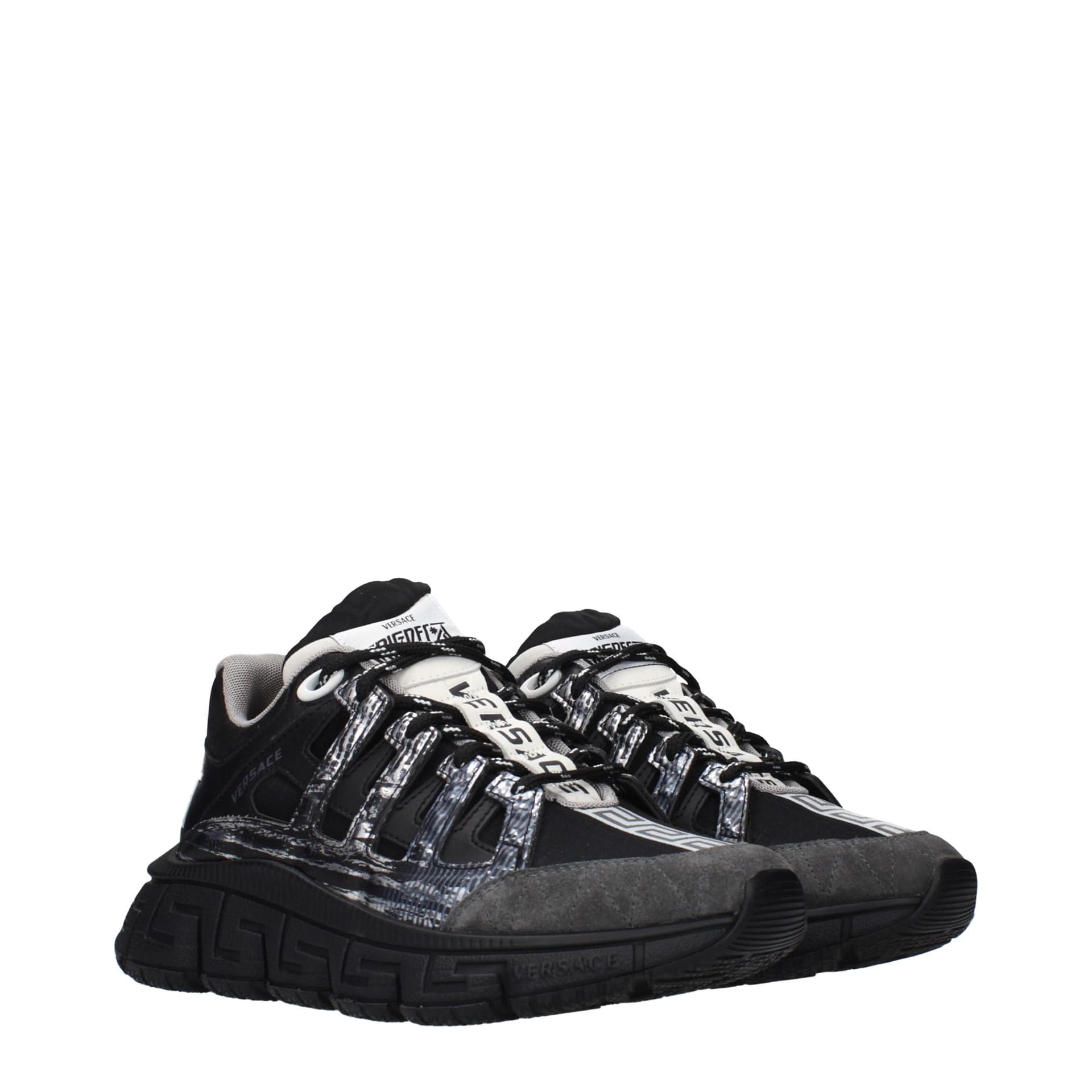 Versace Black Fabric Athletic Sneakers - 2