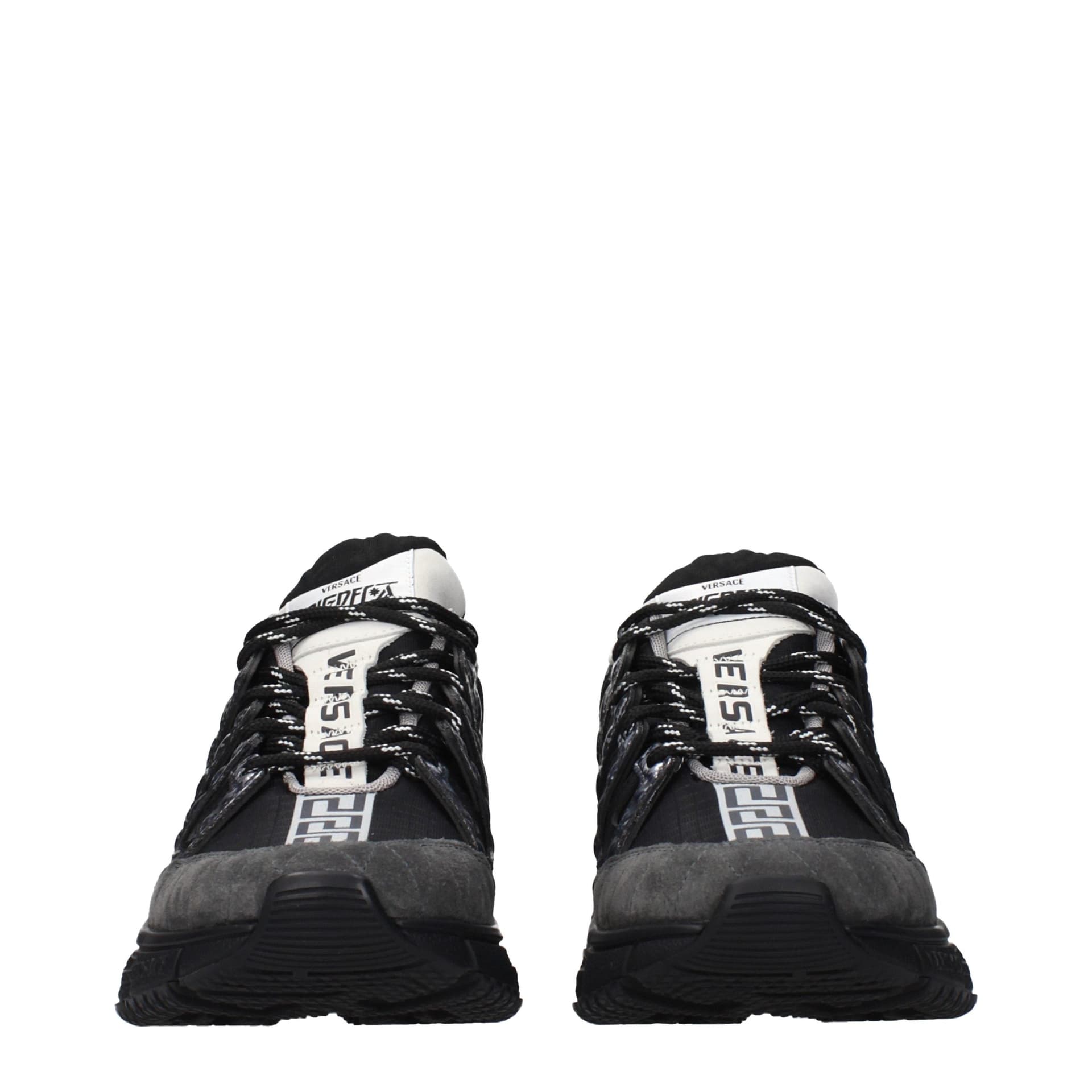 Versace Black Fabric Athletic Sneakers - 3