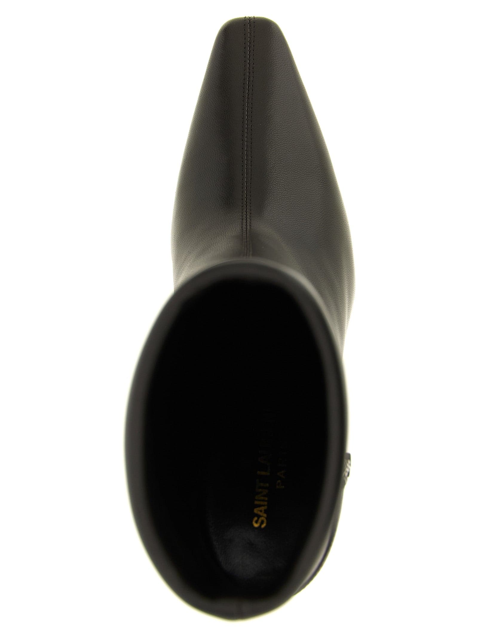 Saint Laurent Brown Lamb Leather Ankle Boots - 4