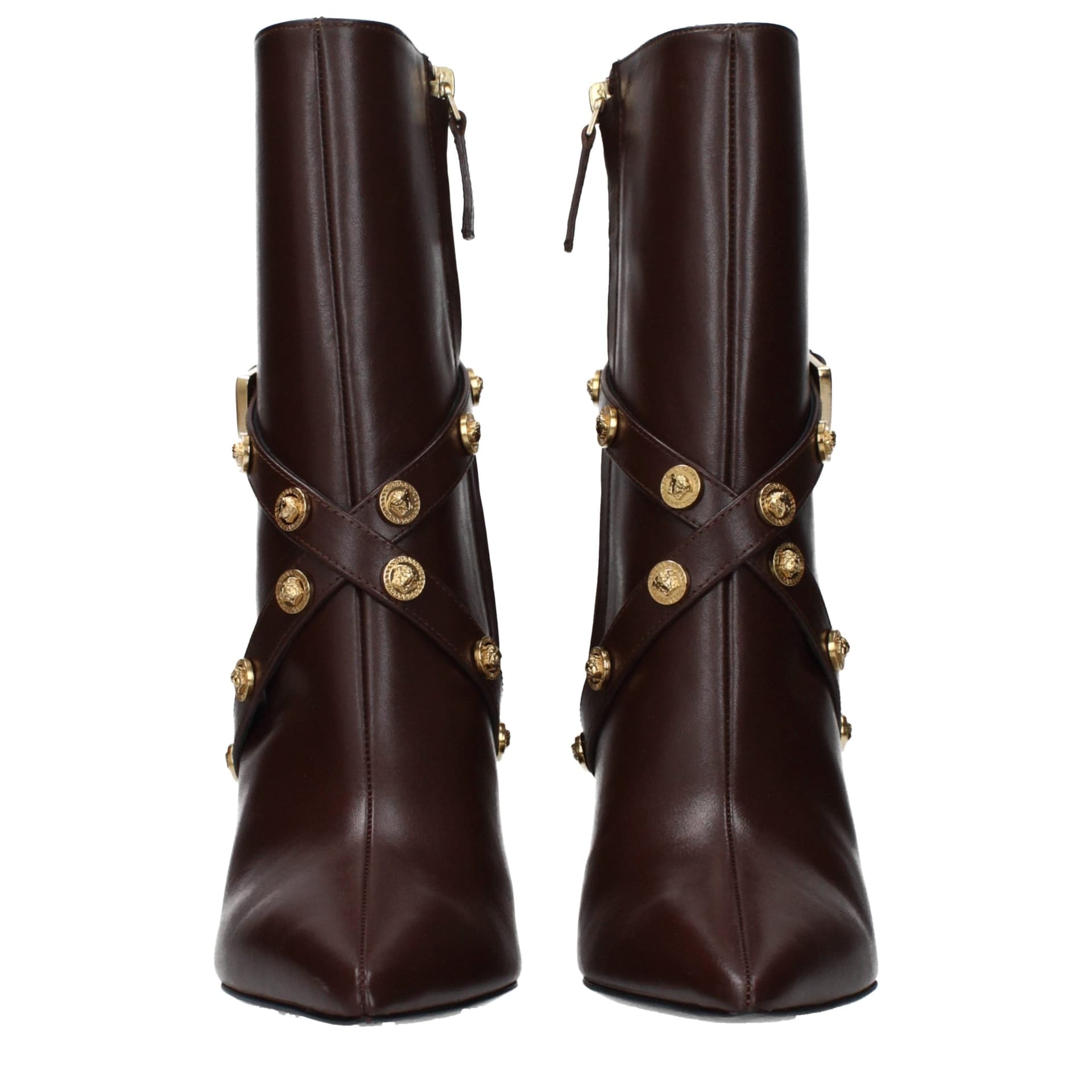 Versace Brown Leather Ankle Boots - 3