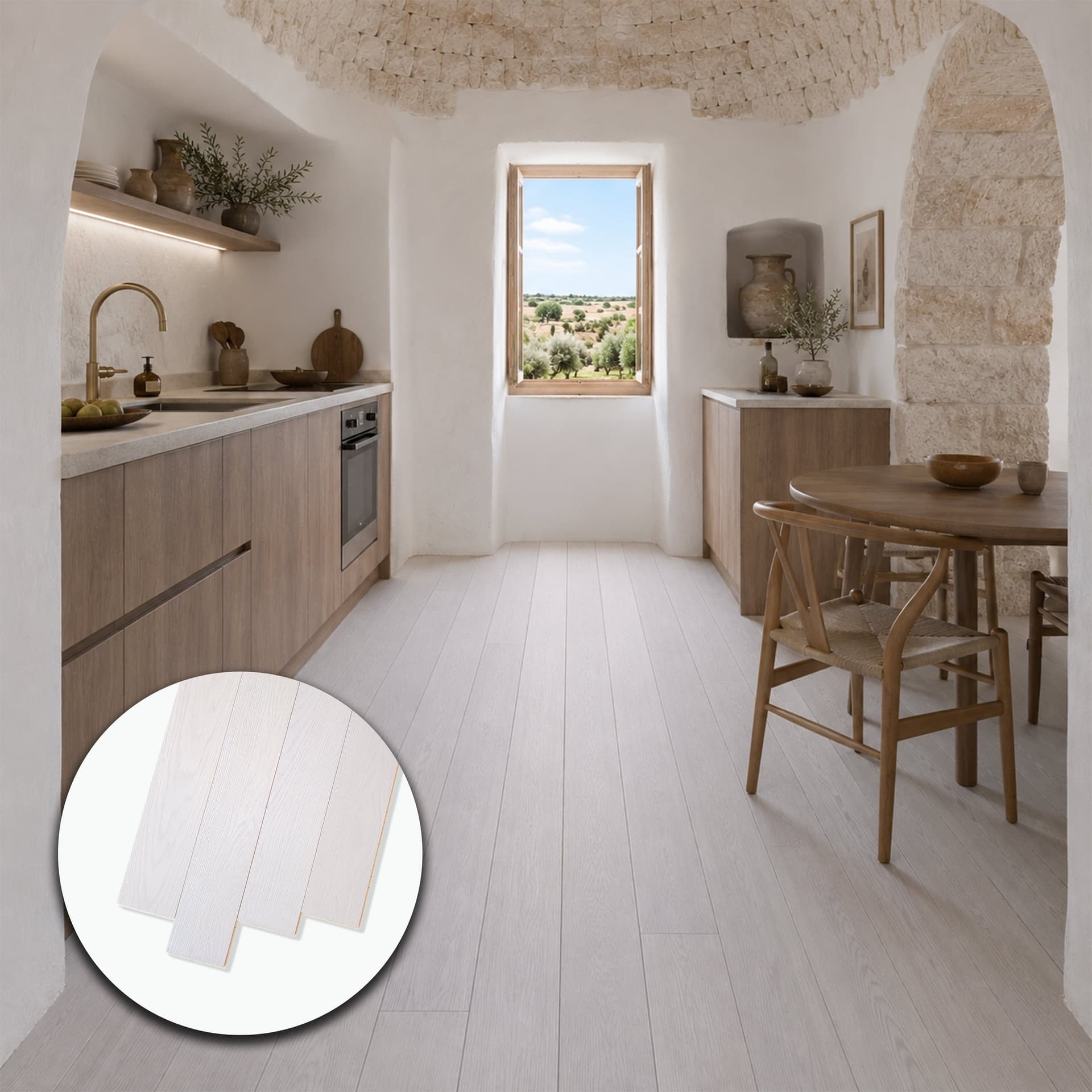 Parquet Prefinito in Rovere Gold Sbiancato Garbelotto Spazzolato Verniciato Bisellato 11x150x1600 mm – Lotto 12 mq - 2