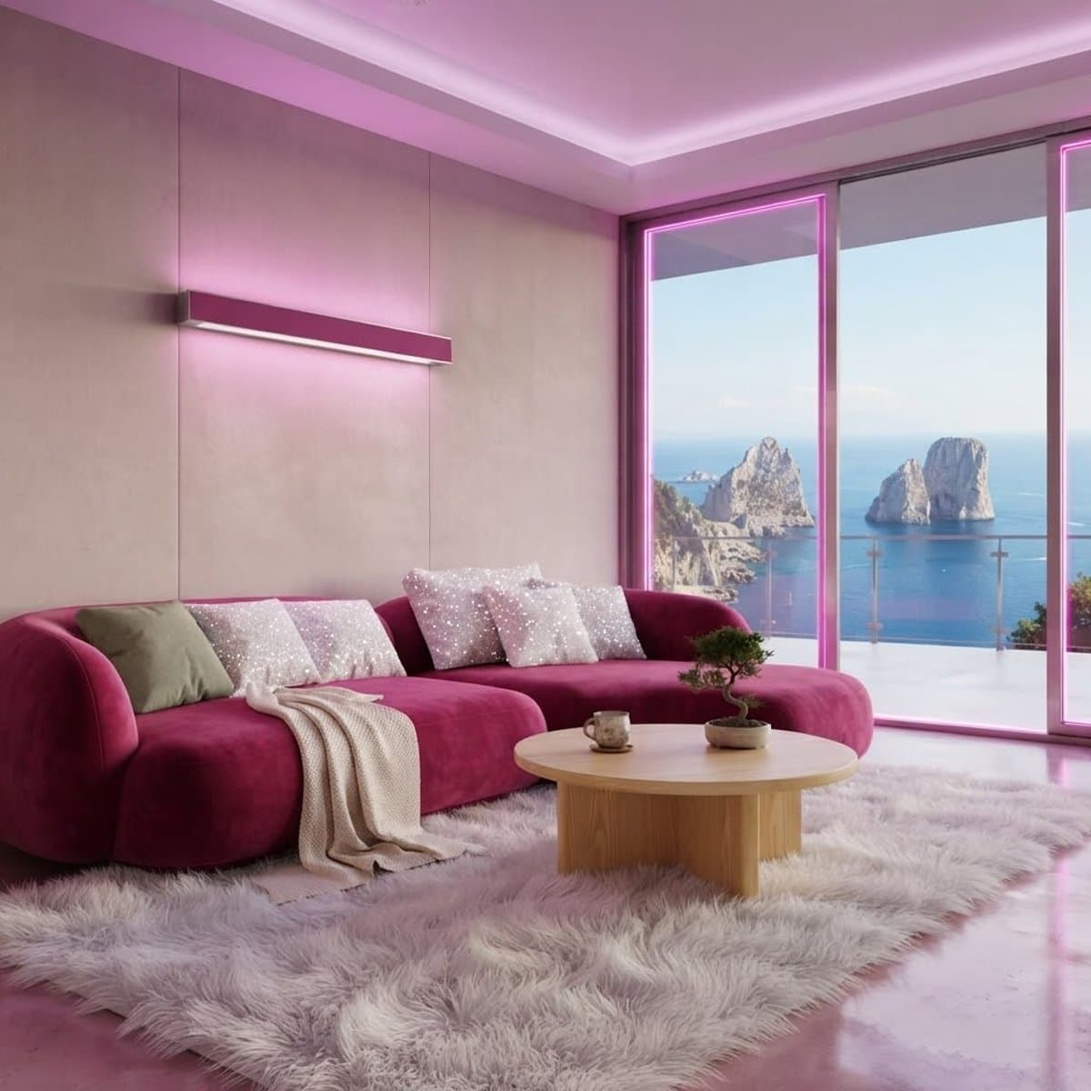 Applique moderno Promoingross DISPLAY A105 MA LED CCT 5950LM metallo magenta - 2