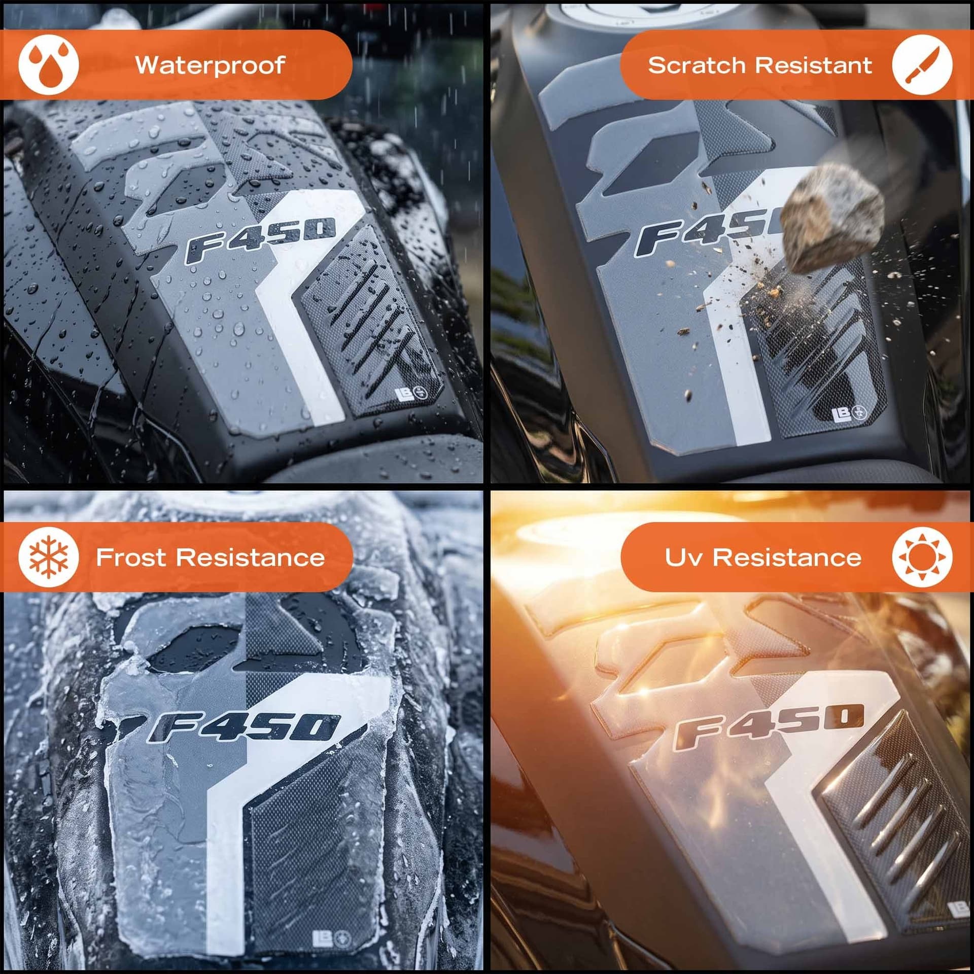 Adesivo 3D Paraserbatoio Protezione moto compatibile con Bmw F 450 GS 2026 - 12
