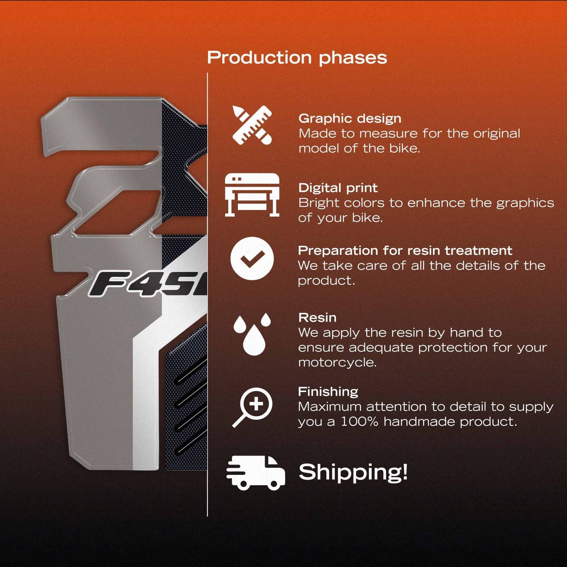 Adesivo 3D Paraserbatoio Protezione moto compatibile con Bmw F 450 GS 2026 - 13