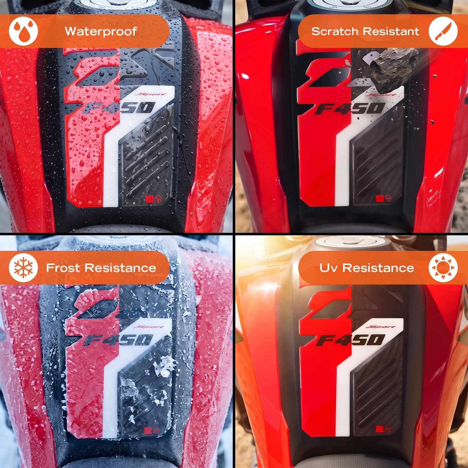 Adesivo 3D Paraserbatoio Protezione moto compatibile con Bmw F 450 GS 2026 - 19