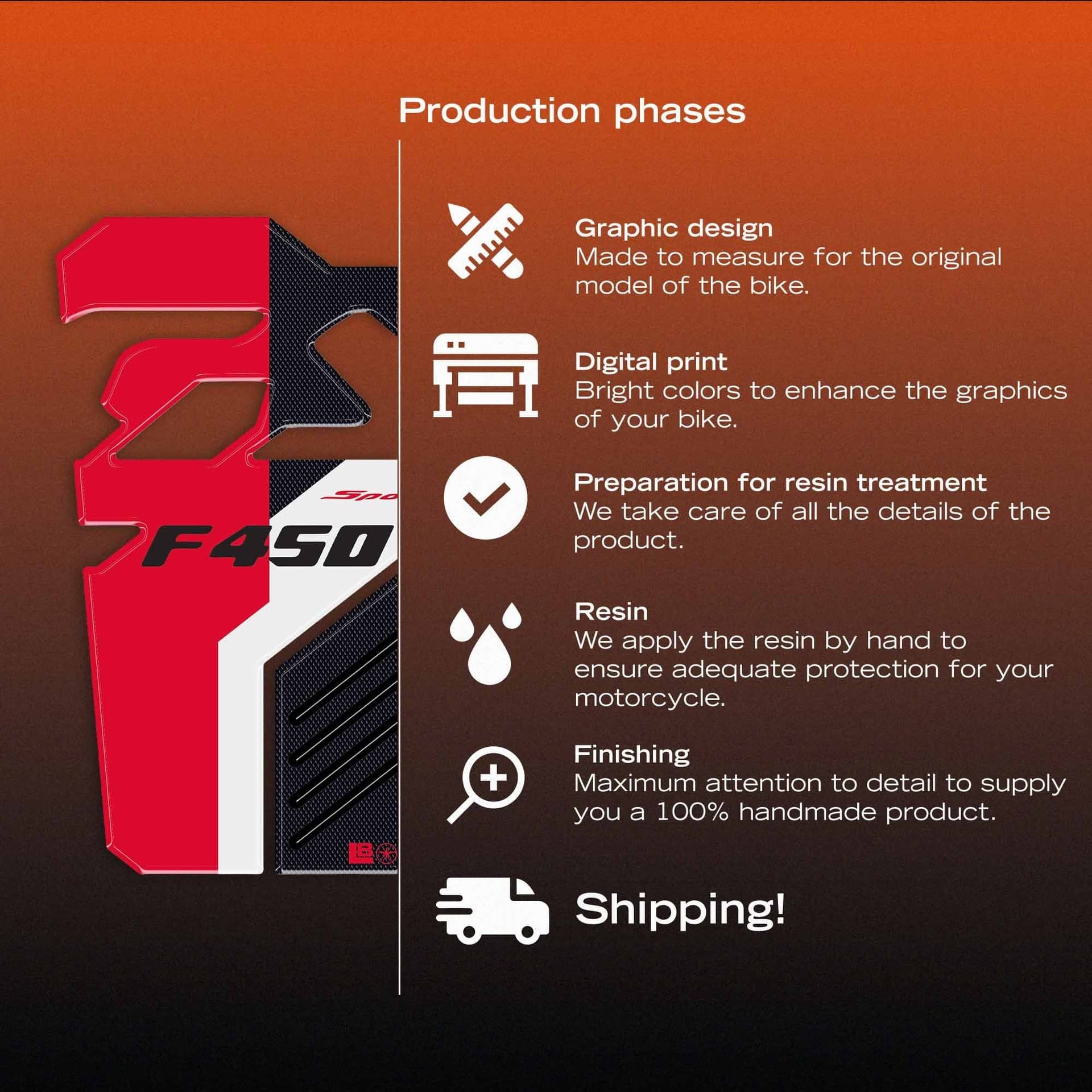 Adesivo 3D Paraserbatoio Protezione moto compatibile con Bmw F 450 GS 2026 - 20