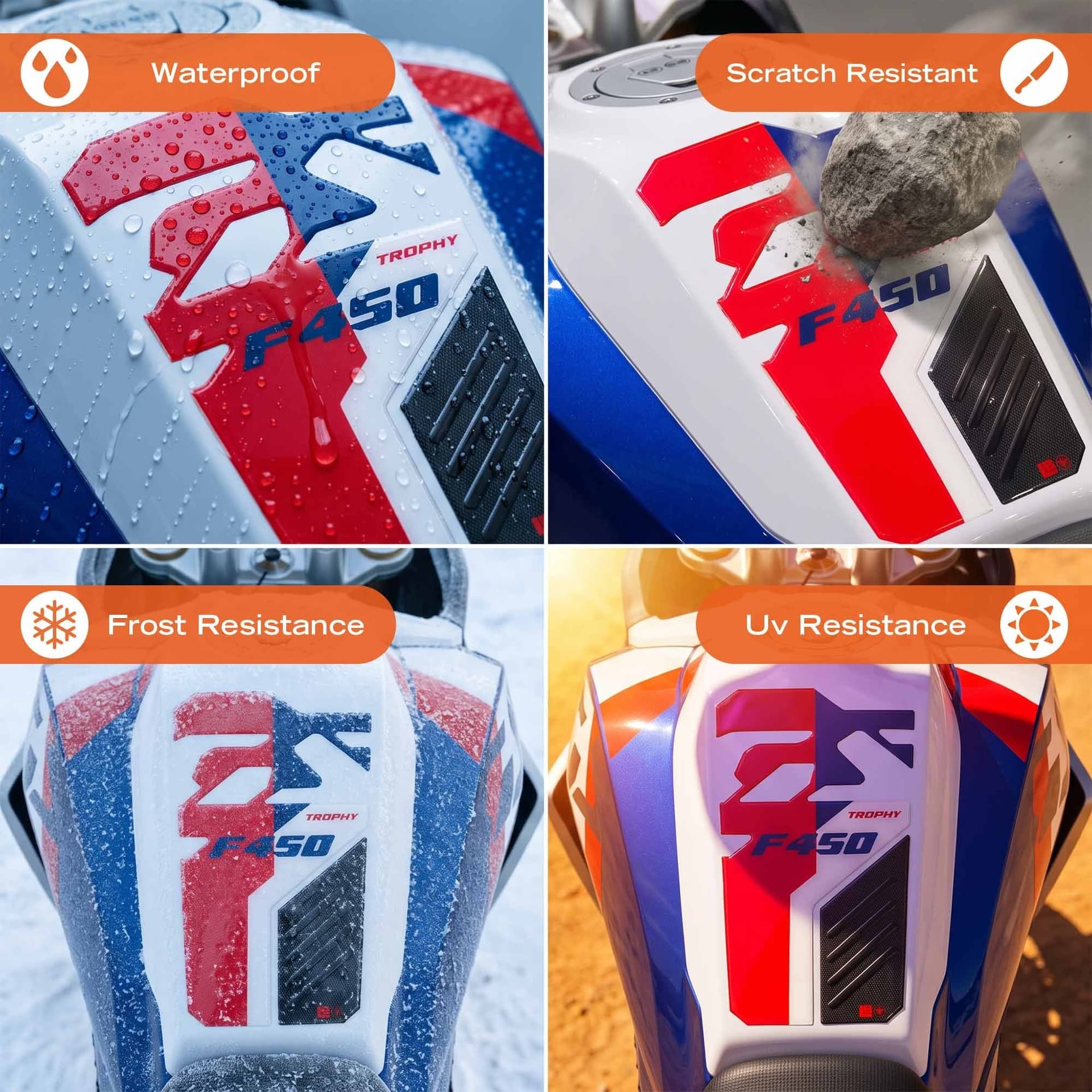 Adesivo 3D Paraserbatoio Protezione moto compatibile con Bmw F 450 GS 2026 - 5