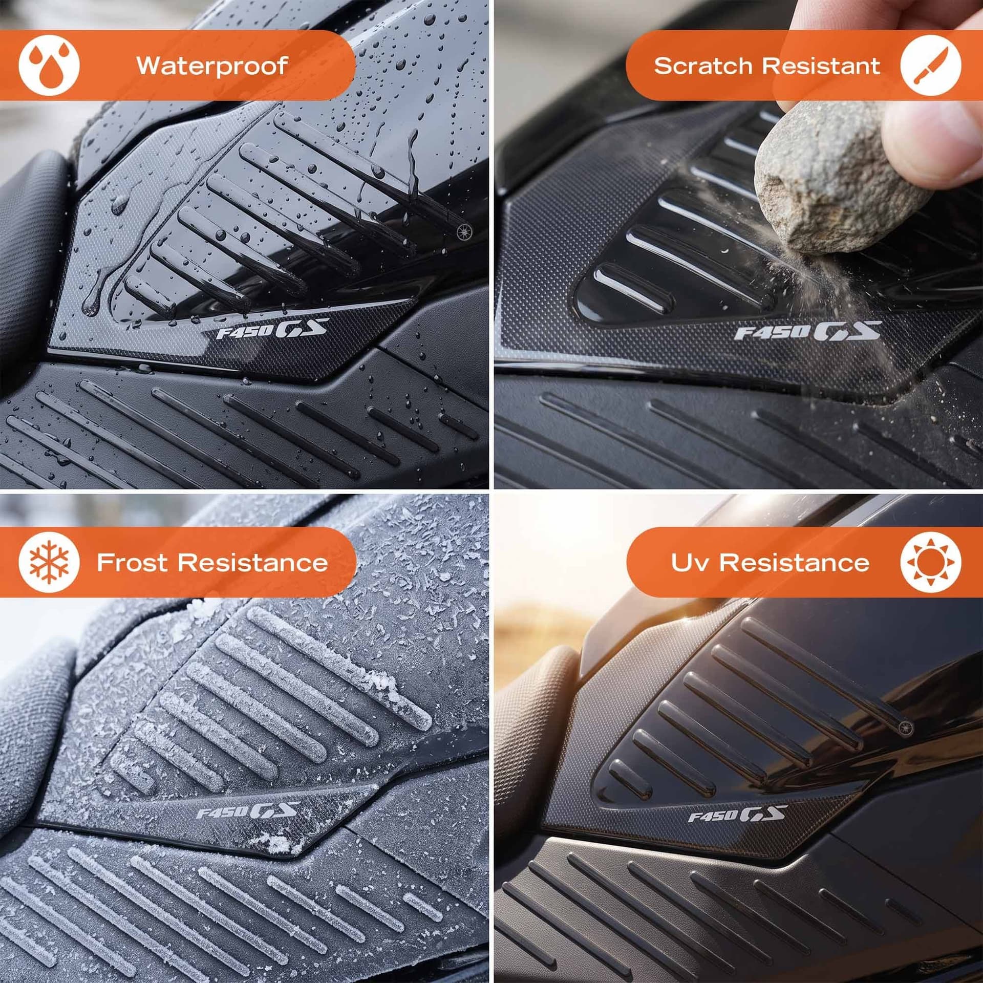 Adesivi 3D Protezioni Laterali serbatoio compatibile con Bmw F 450 GS 2026 - 5