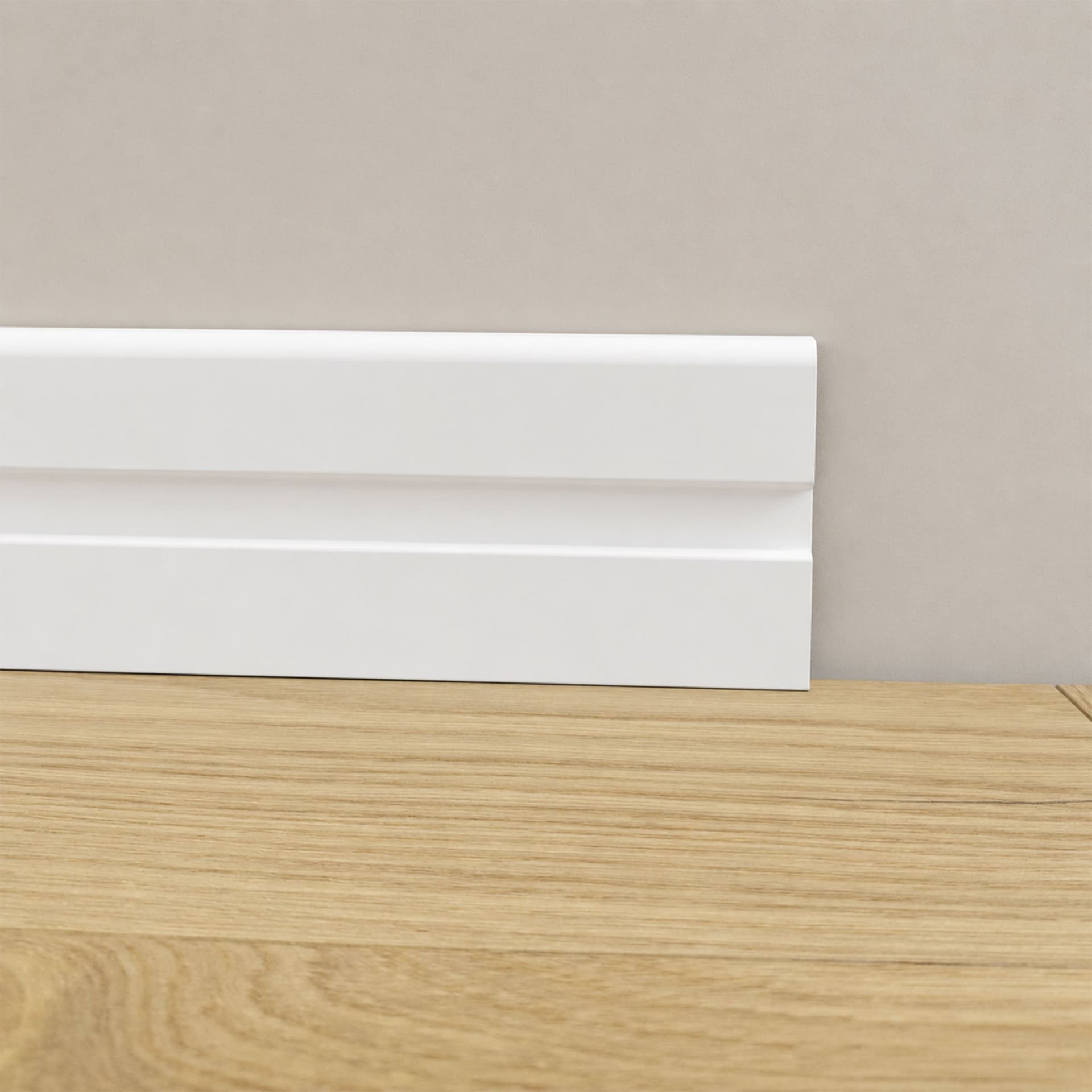 BATTISCOPA con incasso LED in FIBRA DI LEGNO col. BIANCO 80x15 Parquet, Laminati, SPC, LVT (prezzo al metro) - 3