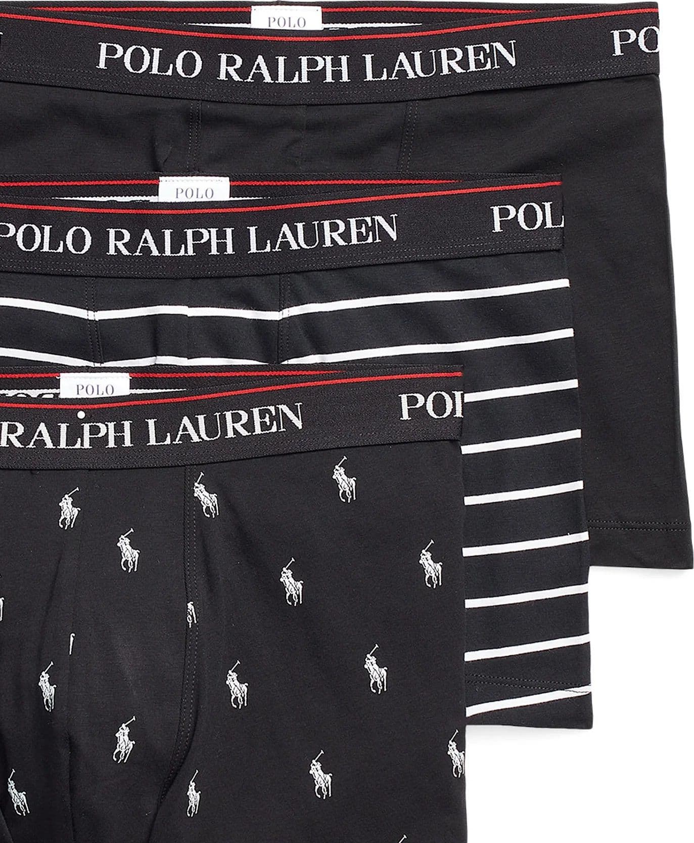 Boxer 3 Pack ! Polo Ralph Lauren Cavallino - Righe - Nero Cotone Elasticizzato – Lusso e Comfort Premium - 3