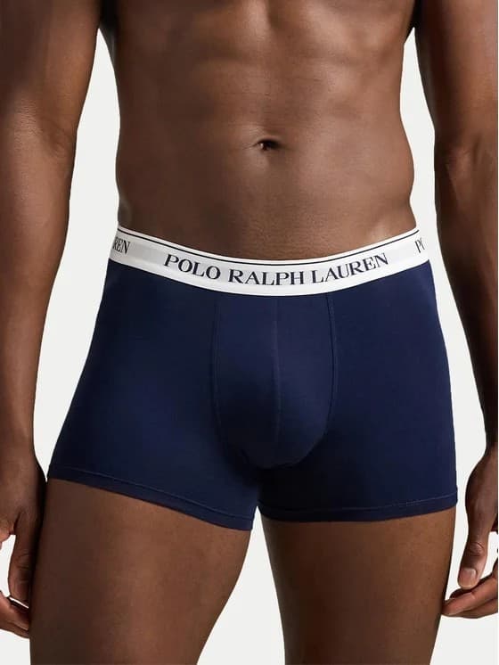 Boxer 3 Pack ! Polo Ralph Lauren Blu Cavallino - Blu - Bianco Cotone Elasticizzato – Lusso e Comfort Premium - 3