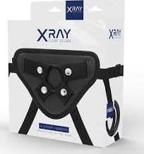 XRAY Imbracatura Strap On Regolabile 4 Cinghie 3 Anelli Silicone Harness Nero - 2
