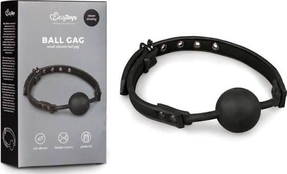 Morso Bondage Ball Gag BDSM Bavaglio Sfera Silicone 4cm Cinghia Regolabile Nero - 4