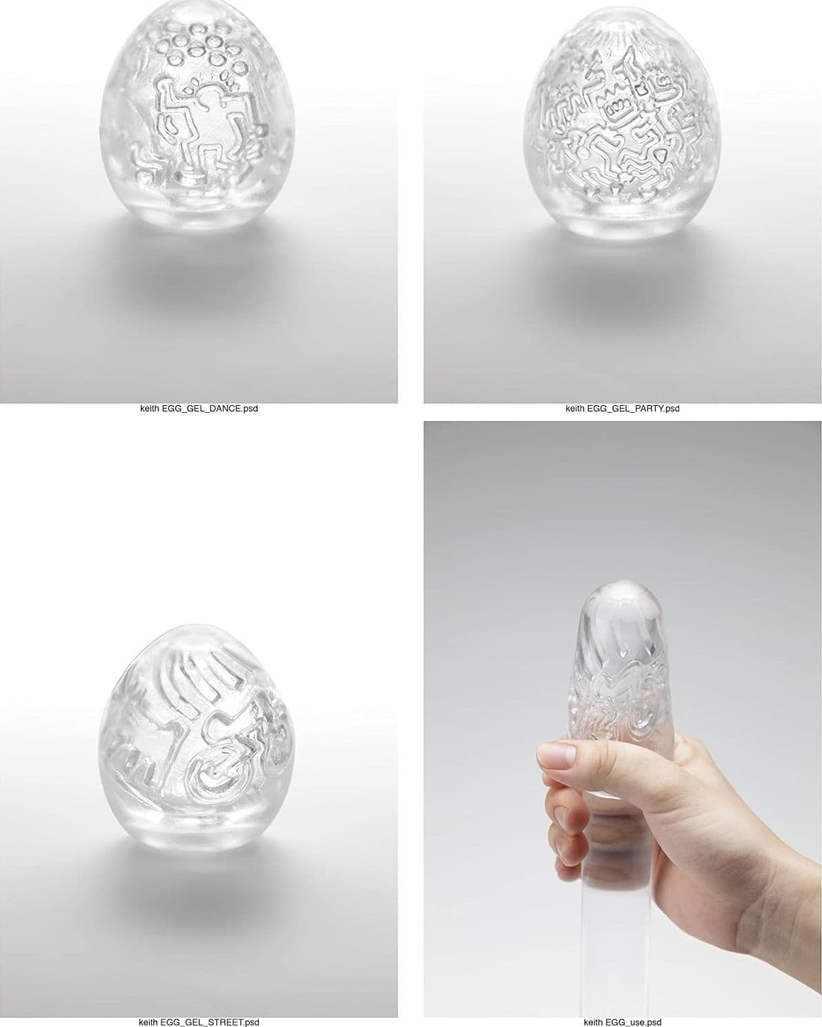 Uovo TENGA Egg Keith Haring Masturbatore TPE Elastico Texturizzato Lubrificante - 5