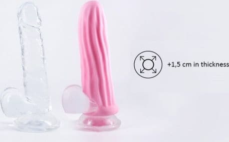 Guaina pene per aumento larghezza Wide testurizzata doppia ultra soft - 5