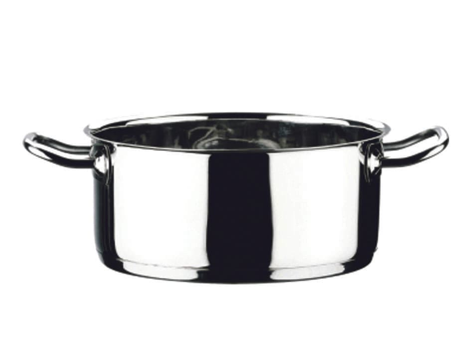 Casseruola 2 manici in acciaio inox 18/10  fondo per induzione    - cm.24 lt.5 - 2